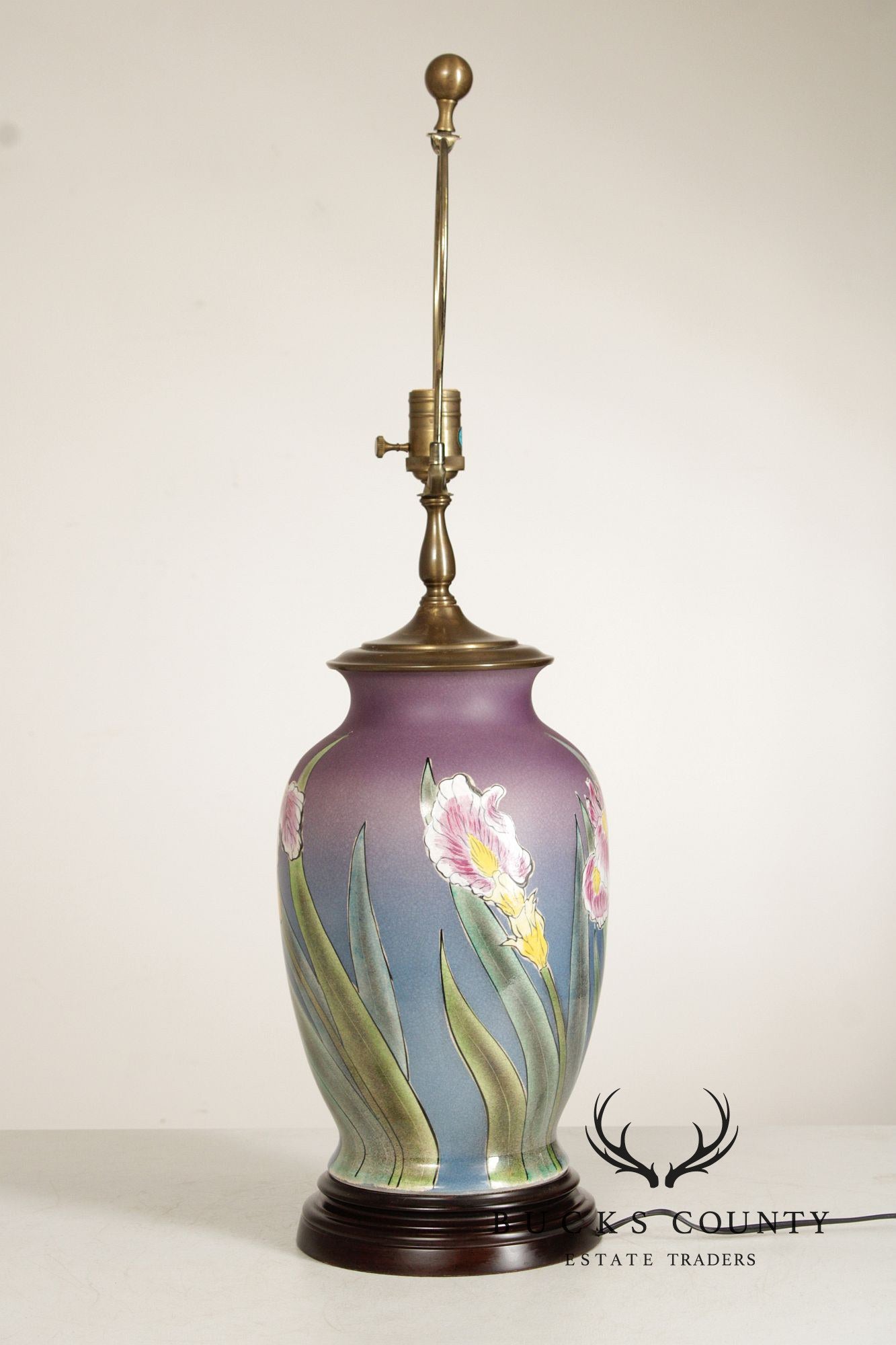 Wildwood Pair of Floral Enameled Porcelain Table Lamps