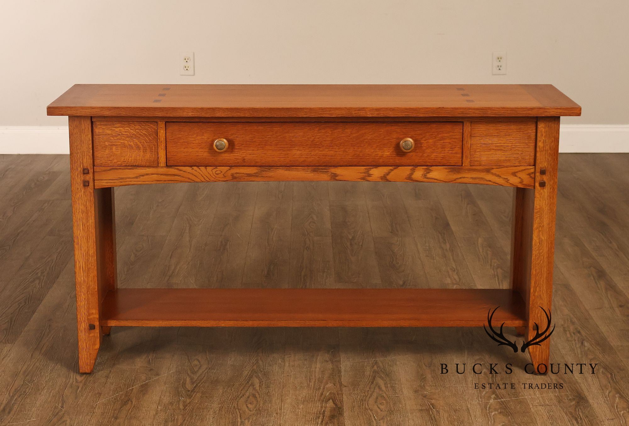 Thomasville Impressions Mission Style Oak Sofa Console Table