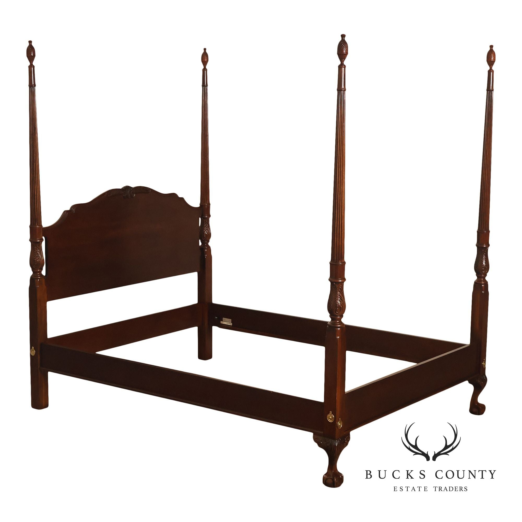 Drexel Heritage Heirlooms Collection Queen Size Mahogany Poster Bed