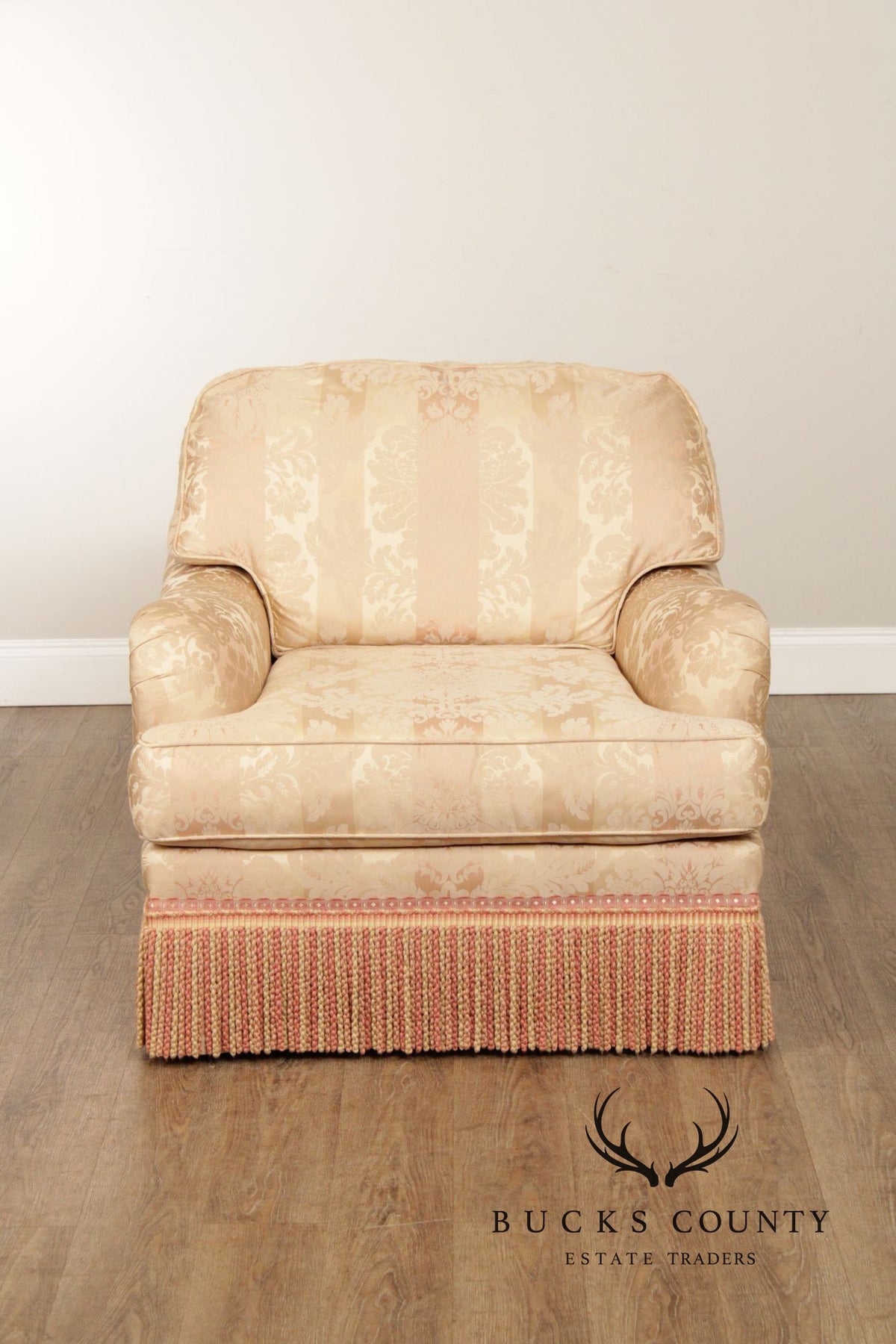 Pair Of Century Furniture L T Designs Damask Upholstered Lounge Chairs
