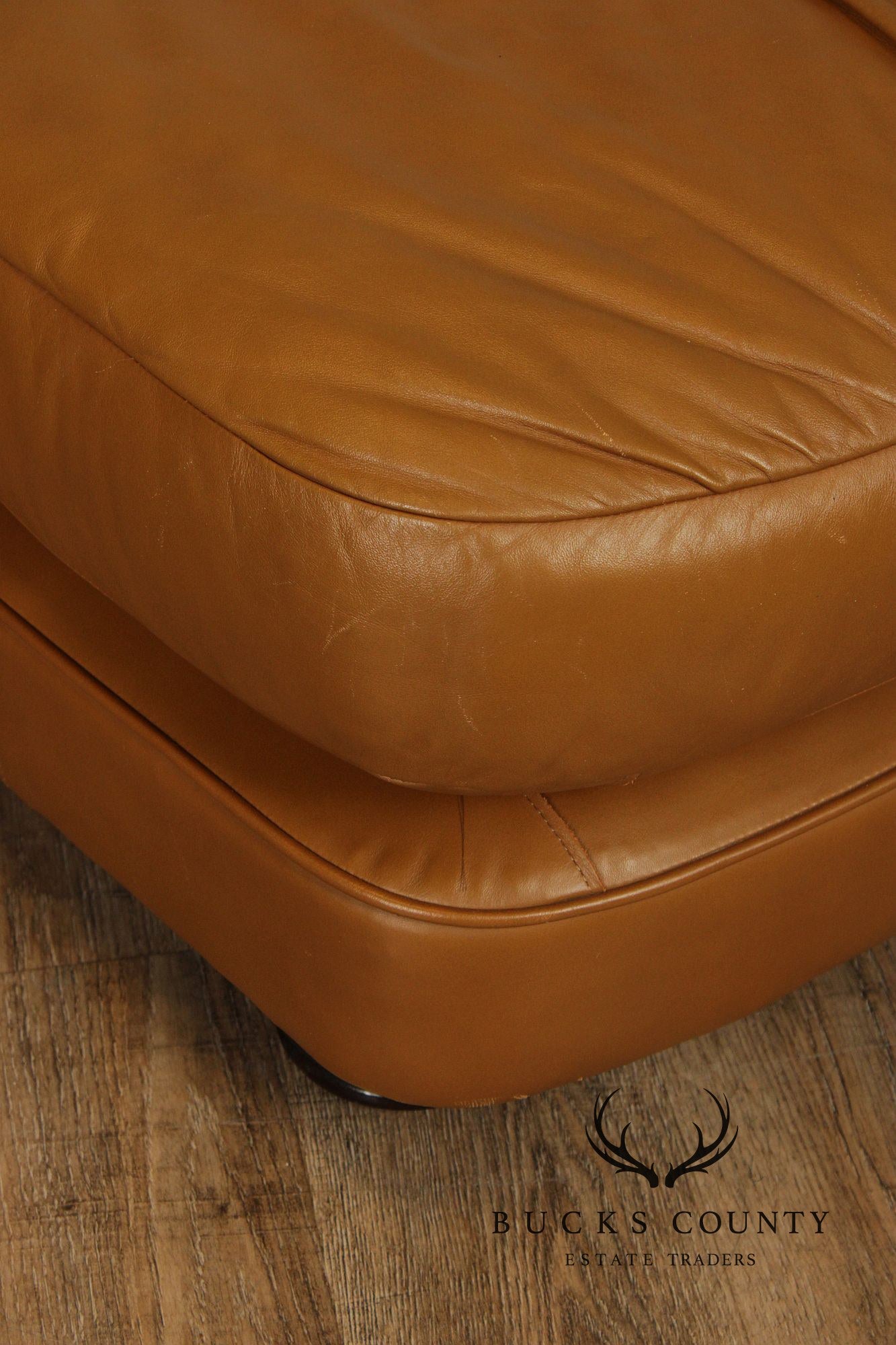 Classic Leather Brown Leather Ottoman