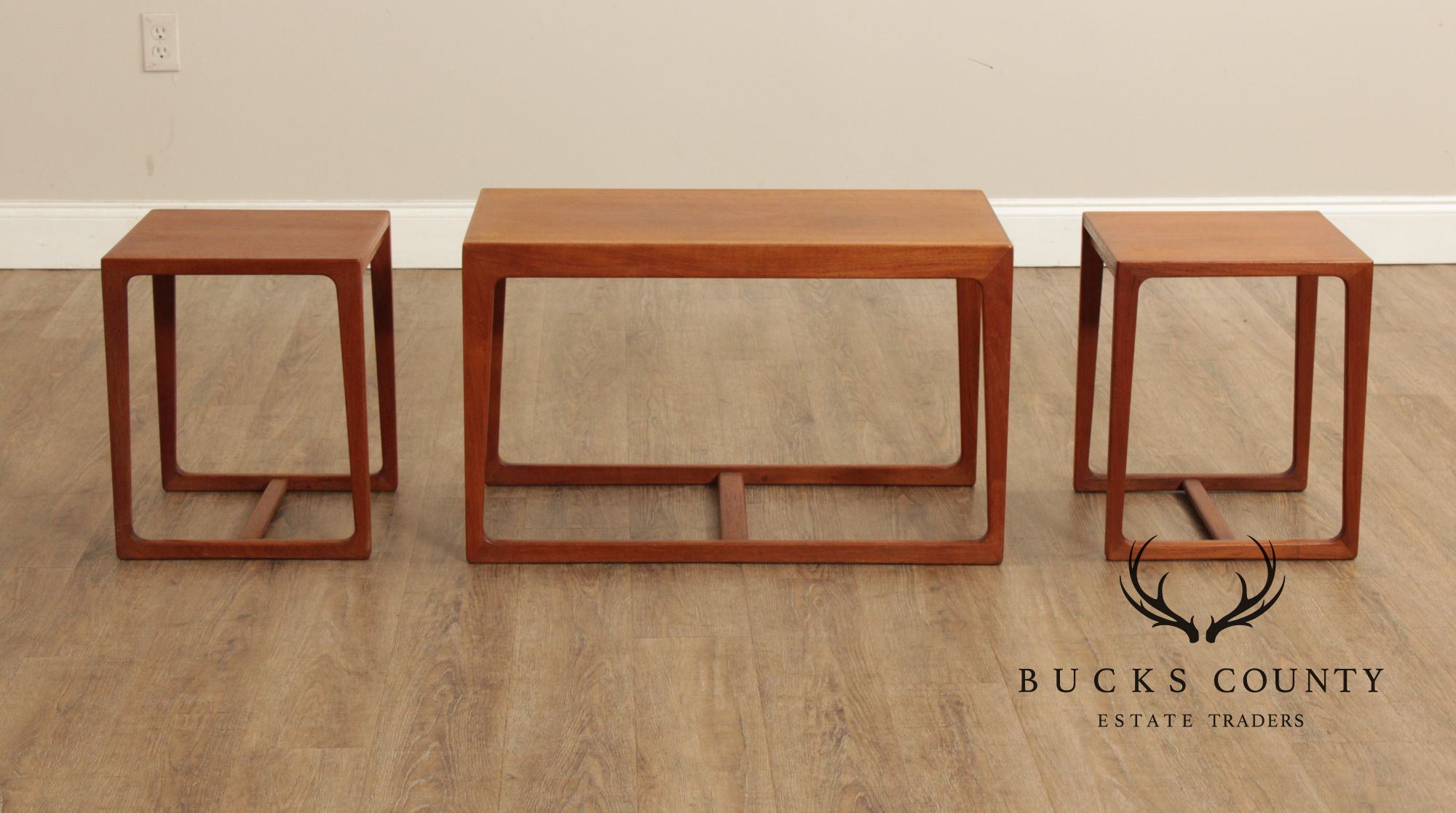 Danish Modern Set of Three Teak Nesting Tables