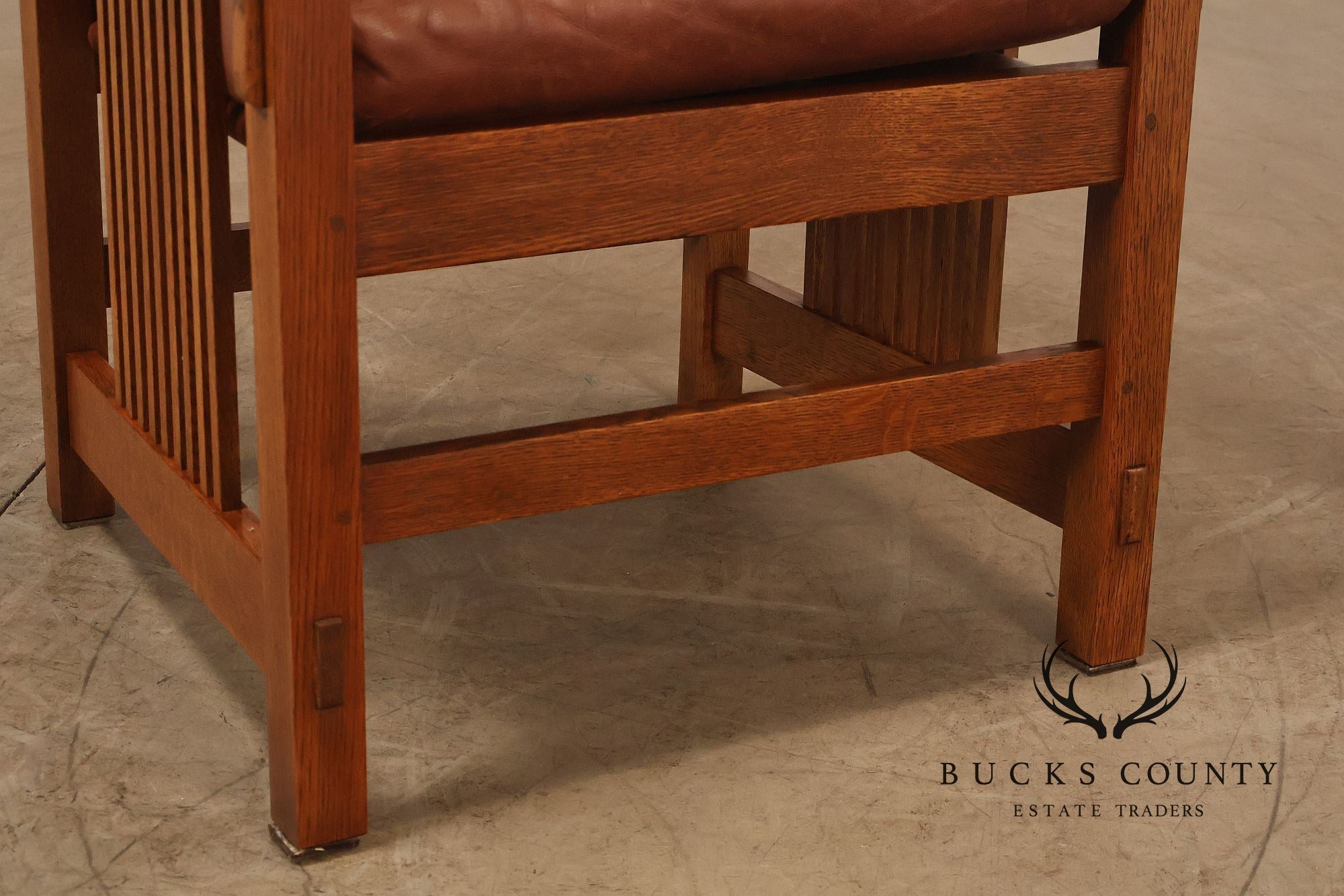 Stickley Mission Collection Set Of Six Oak Spindle Dining Chairs