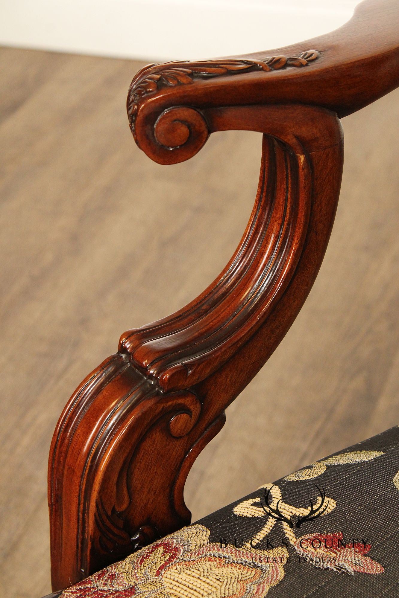 Georgian Style Set of Six Carved Mahogany Dining Chairs