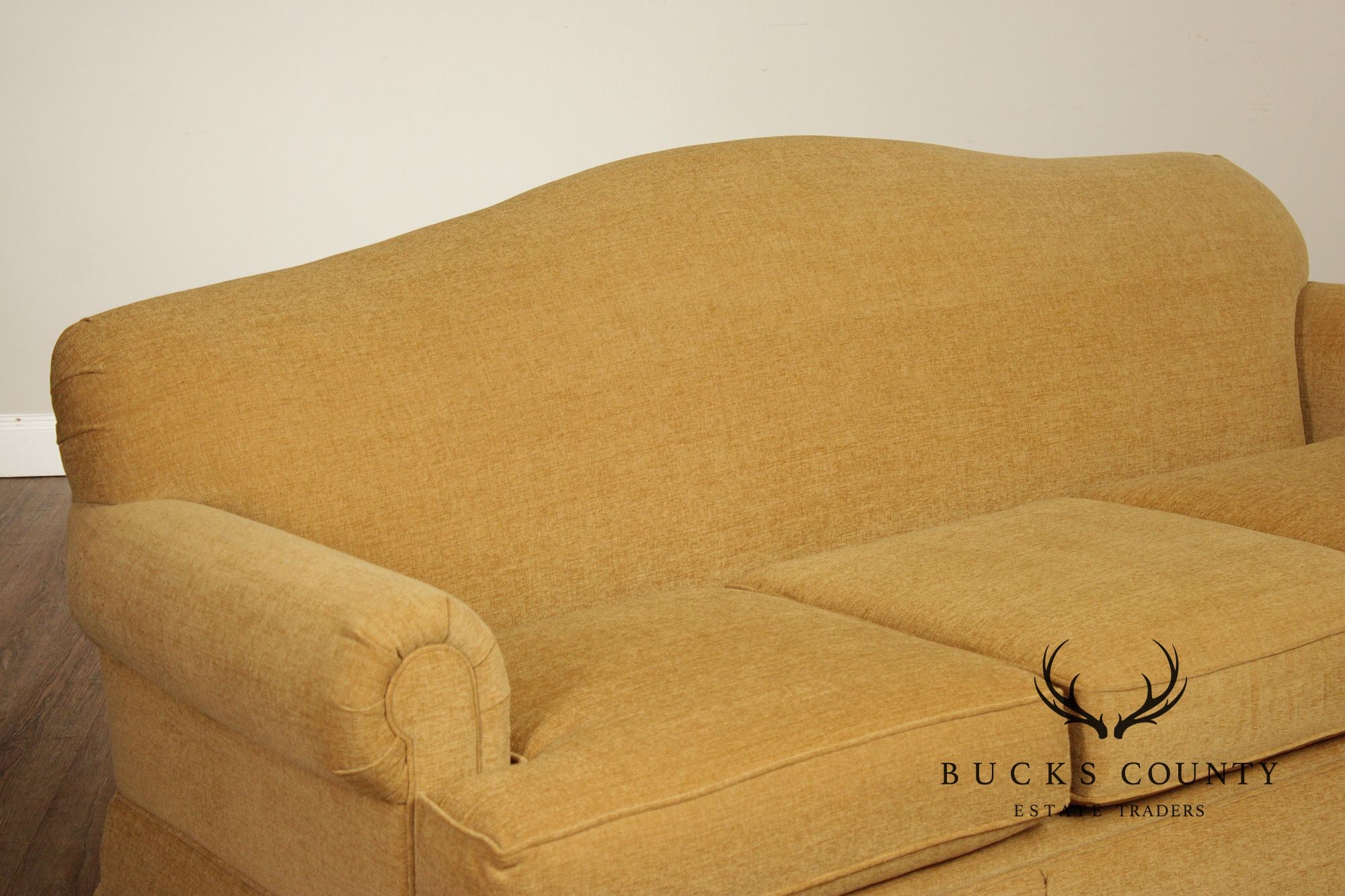 Bassett Furniture Traditional Gold Skirted Sofa