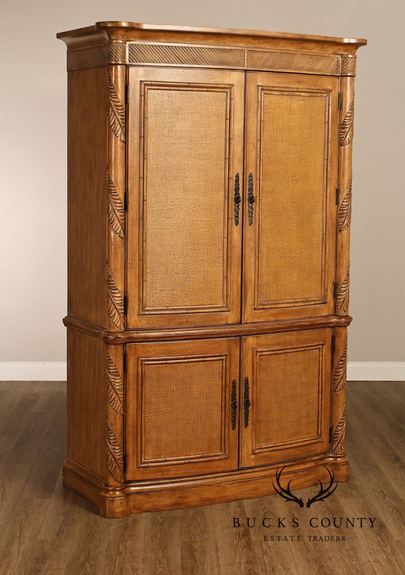 Tommy Bahama Home By Lexington Bow Front Linen Press Storage Armoire Cabinet