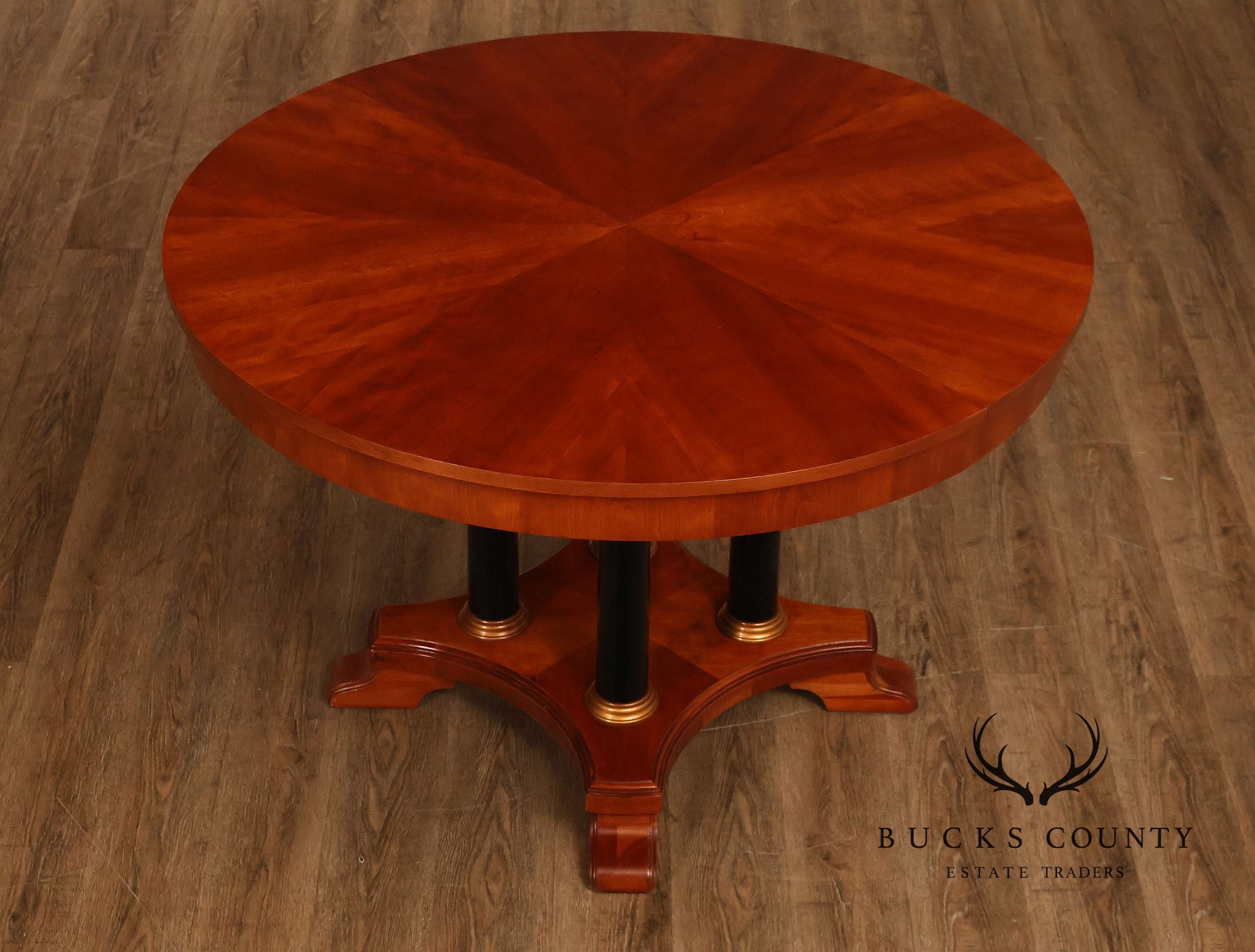 Ethan Allen 'Medallion' Cherry Round Pedestal Dining Table