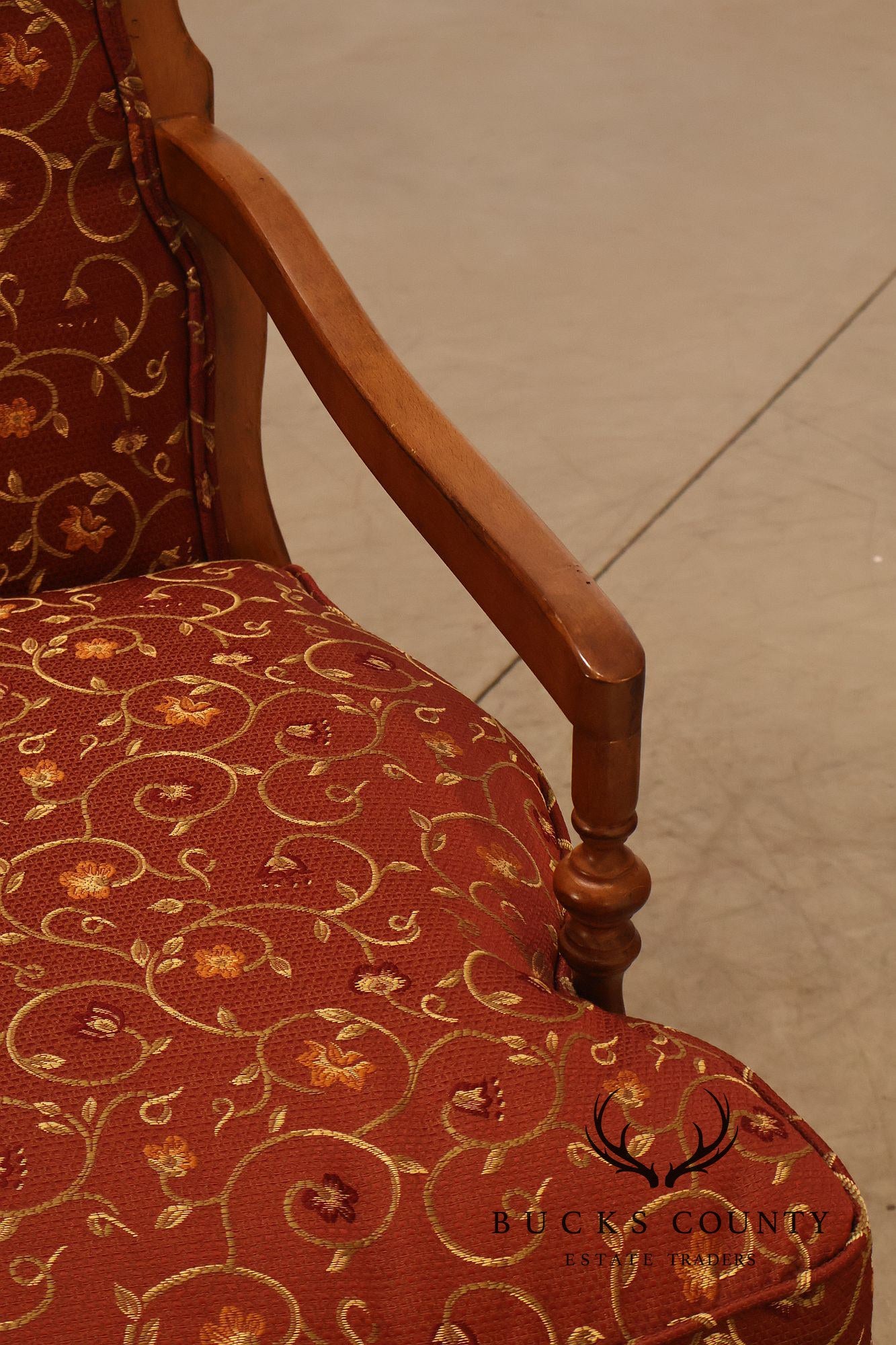 Highland House Pair Of Genevieve French Country Upholstered Lounge Chairs