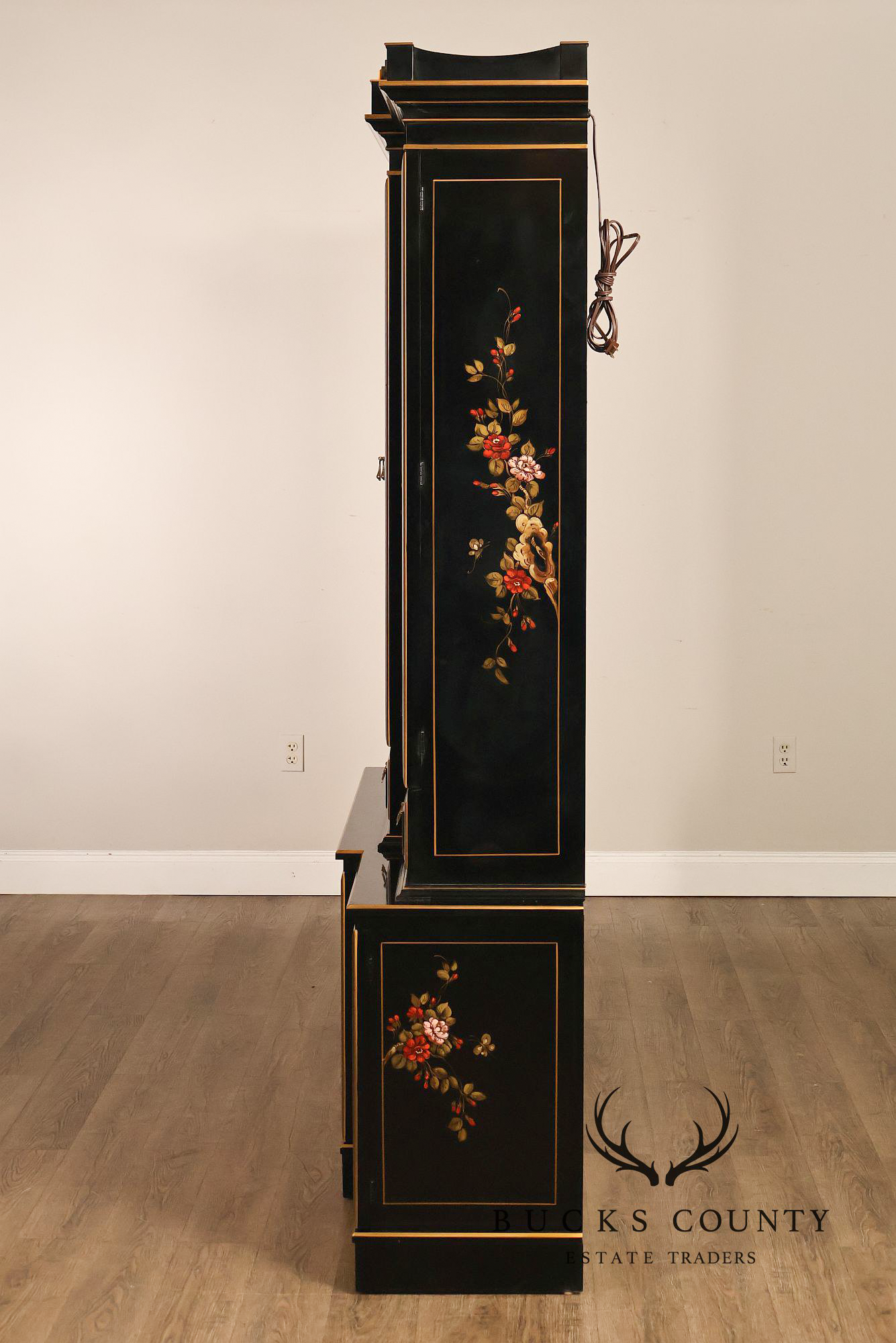 Union National Chinoiserie Hand Painted China Display Cabinet