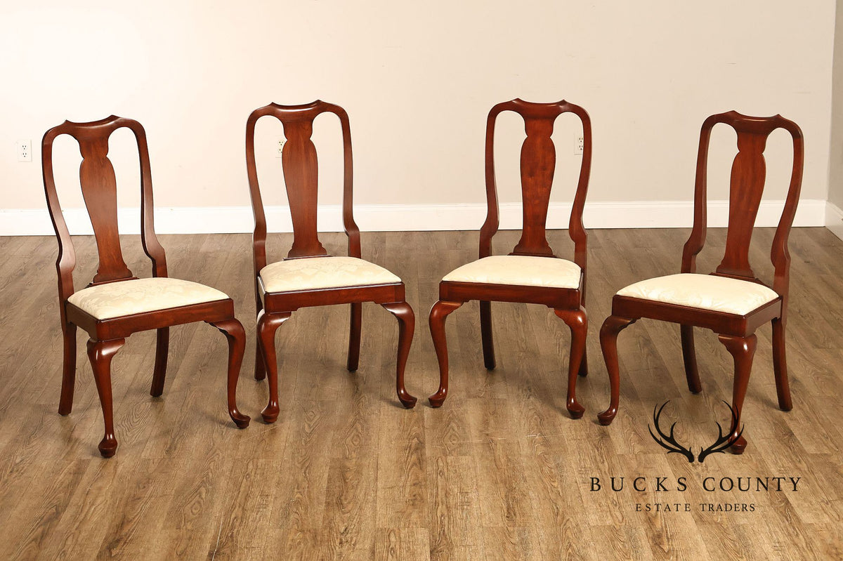 Henkel Harris Queen Anne Set of Six Cherry Dining Chairs