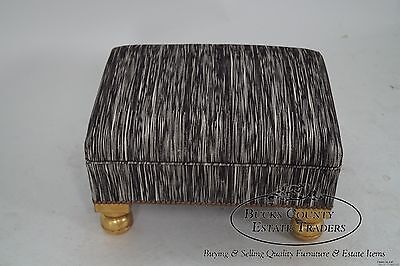 Antique Italian Gilt Ottoman w/ New Upholstery