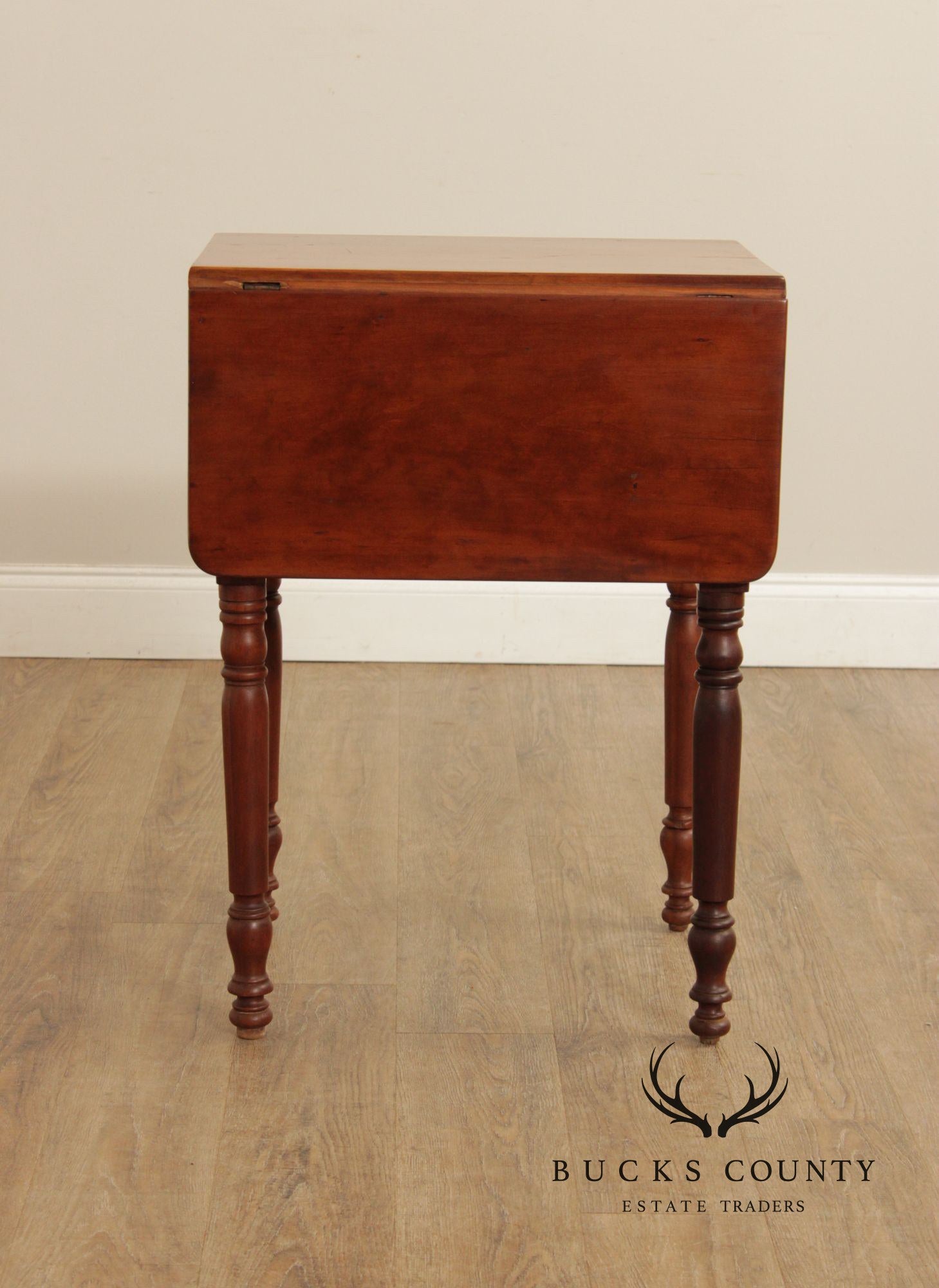 Antique Sheraton Cherry And Mahogany Drop-Leaf Work Table