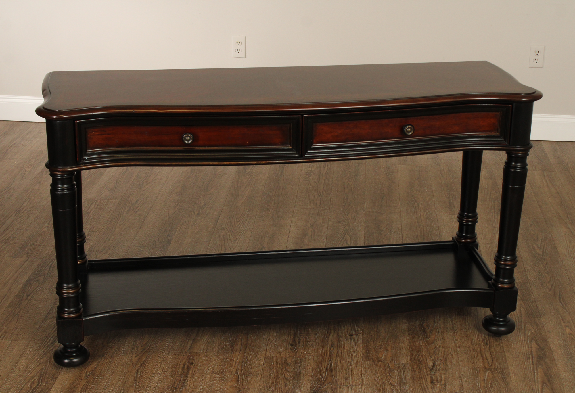 Hooker Ebonized Two-Drawer Console Table