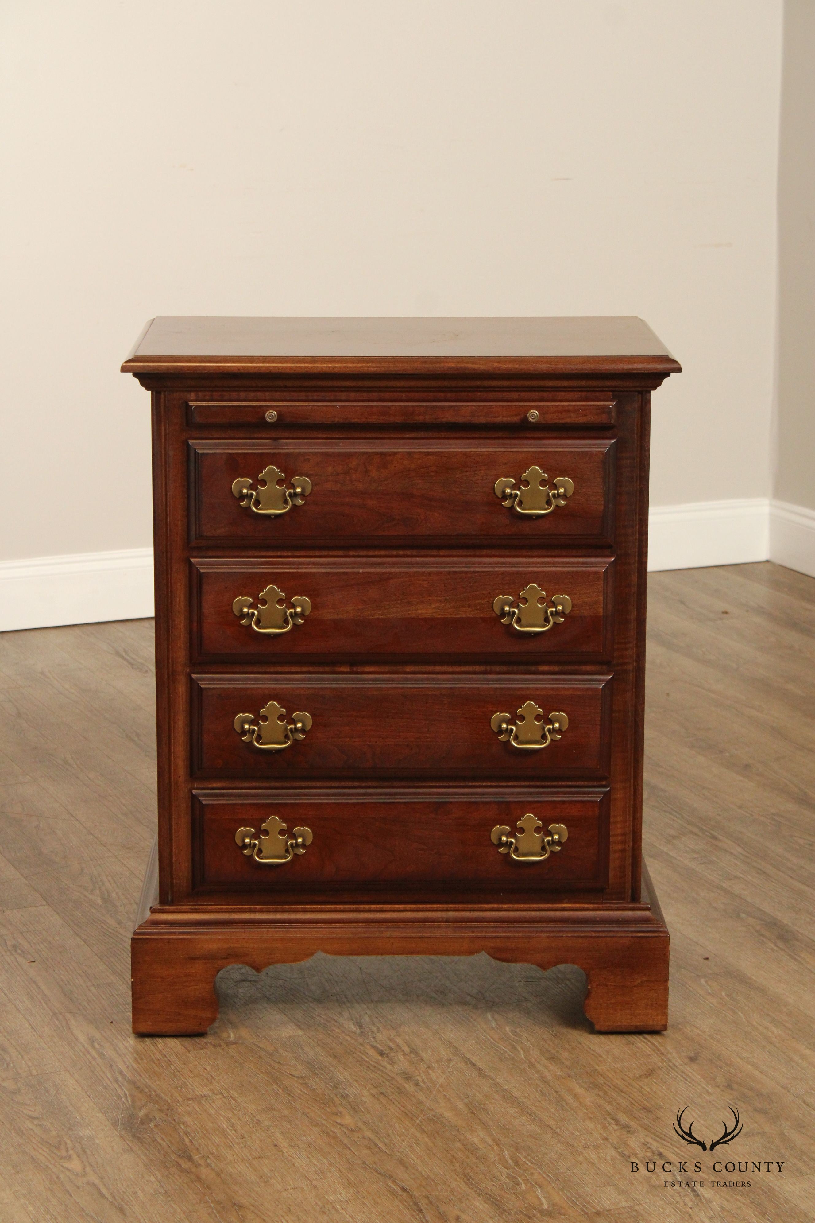 American Drew Chippendale Style Cherry Bedside Chest Nightstand