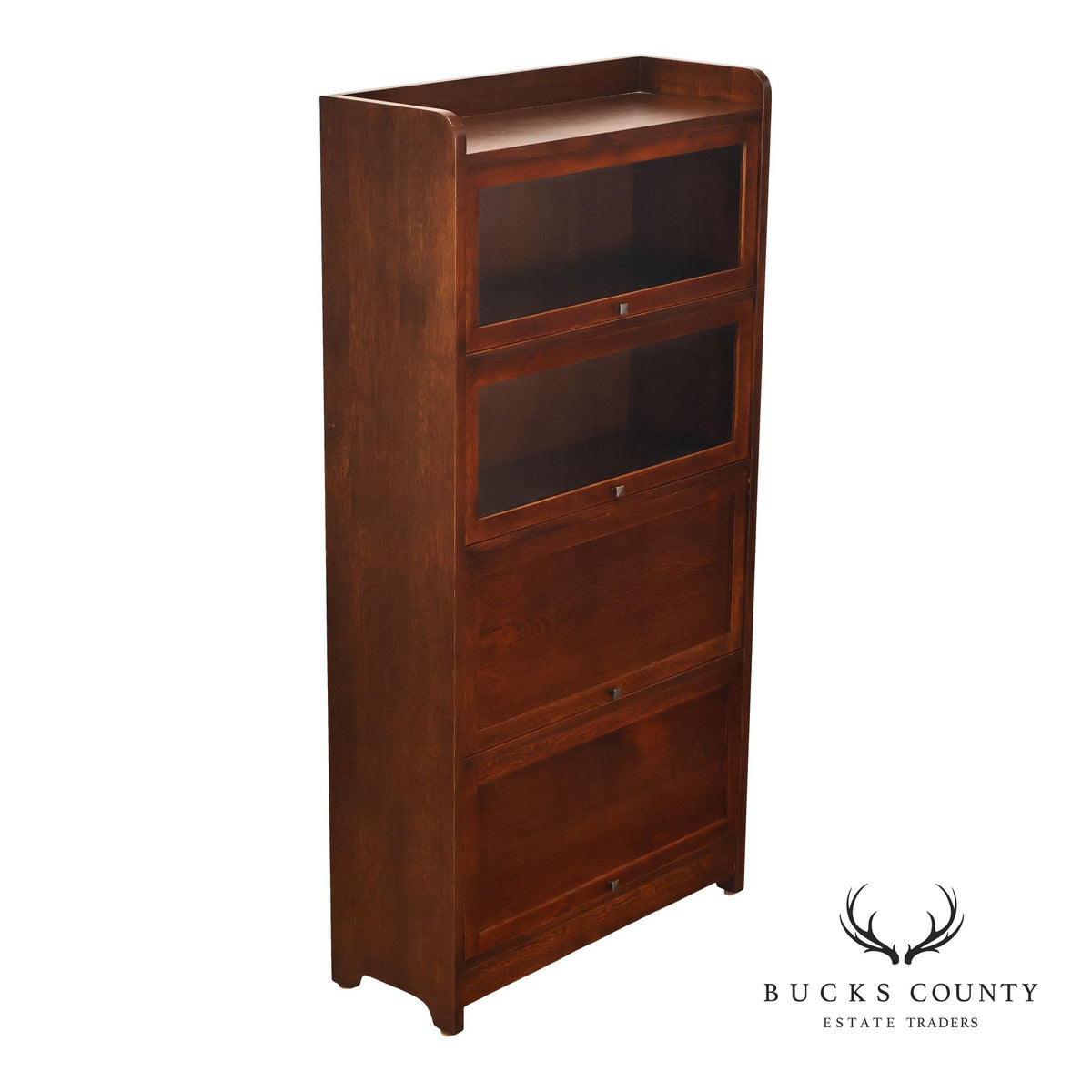Stickley Mission Collection Oak Four-Section Barrister Bookcase