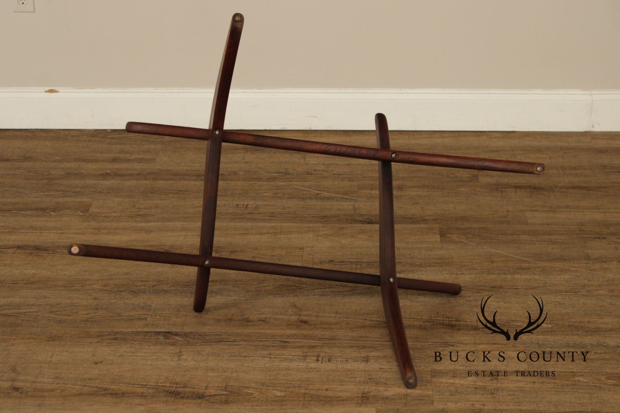 Mid Century Modern Glass Top Walnut Coffee Table