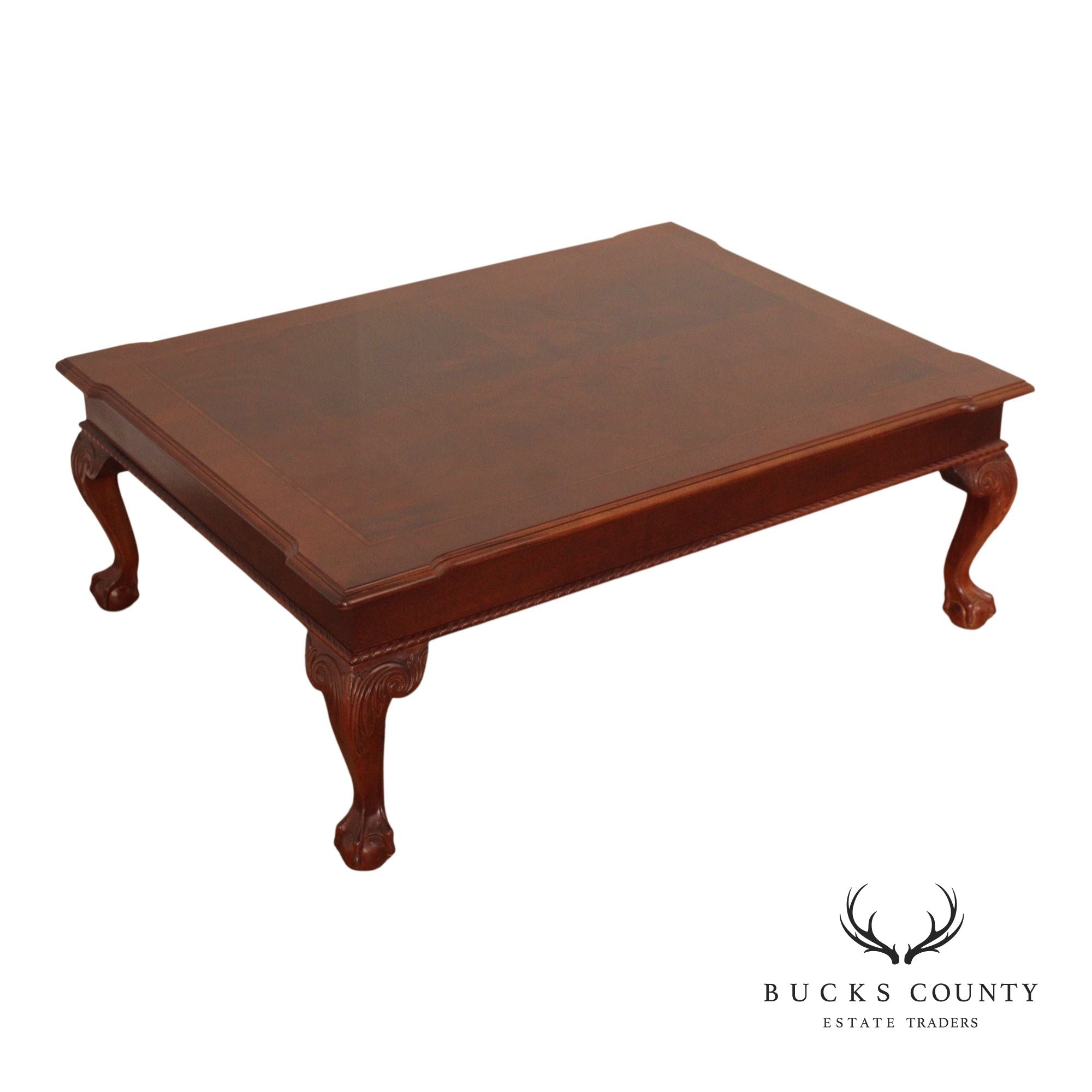 Ethan Allen '18th Century Mahogany' Ball and Claw Foot Coffee Table