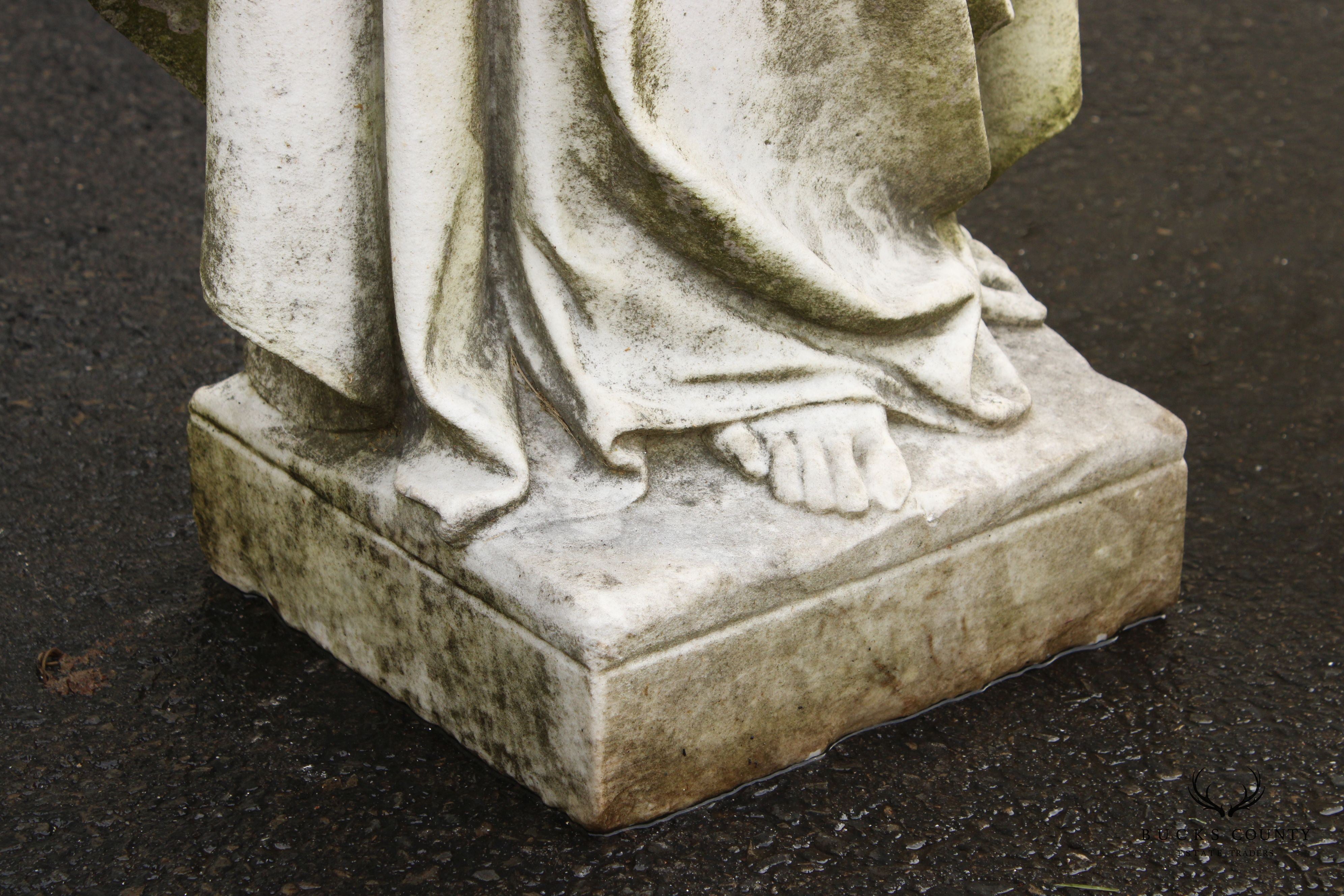 Antique Carved Marble Outdoor Garden Statue Of Jesus