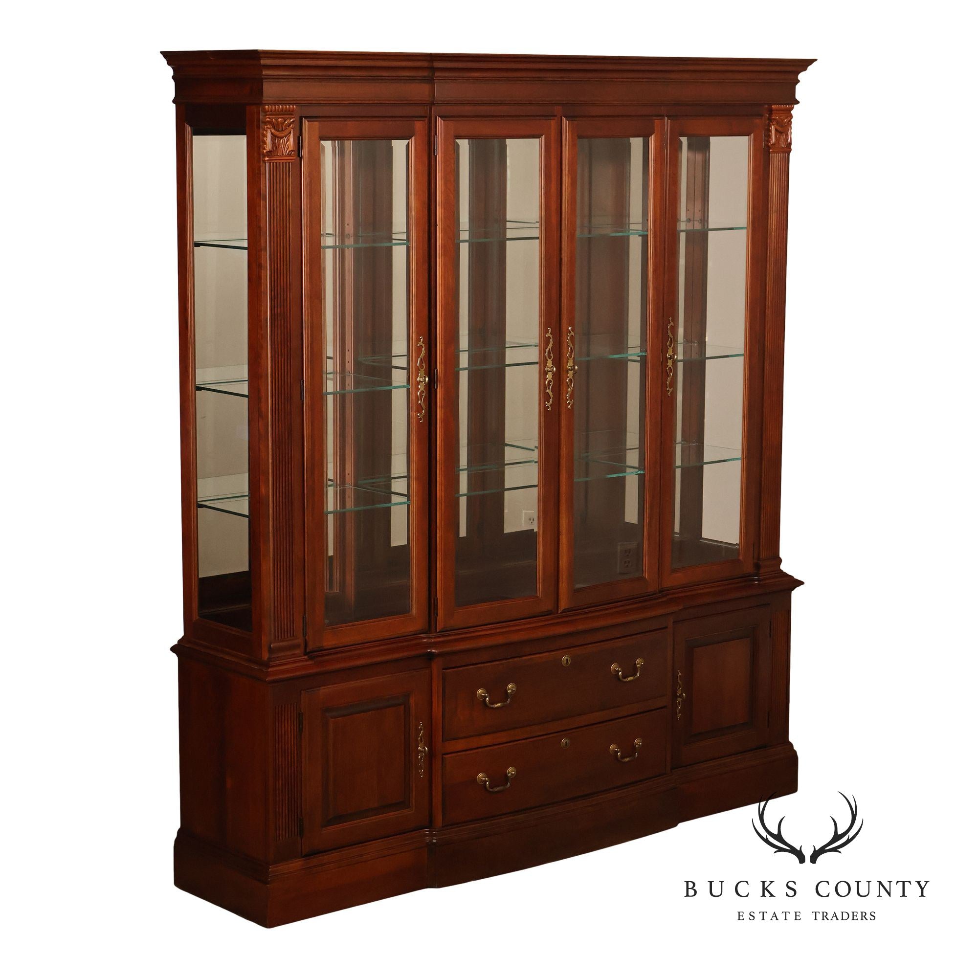 Pennsylvania House Georgian Revival Cherry Lighted Cherry China Cabinet
