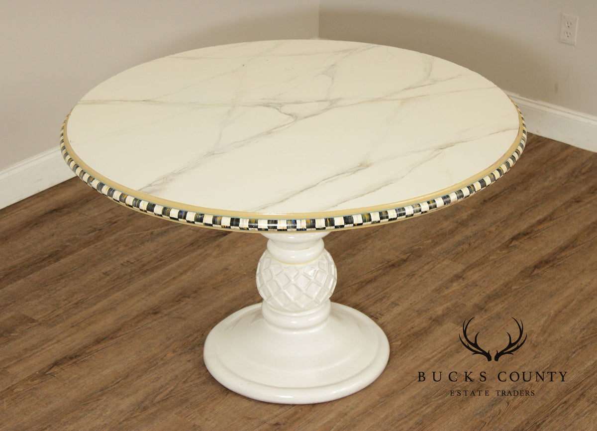 Mackenzie Childs Faux Marble Painted Center Table