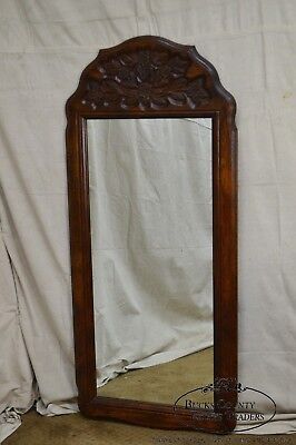 French Country Style Pair of Vintage Carved Oak Mirrors