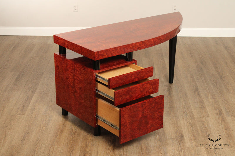 The Pace Collection Sculptural Burlwood Modern Writing Desk