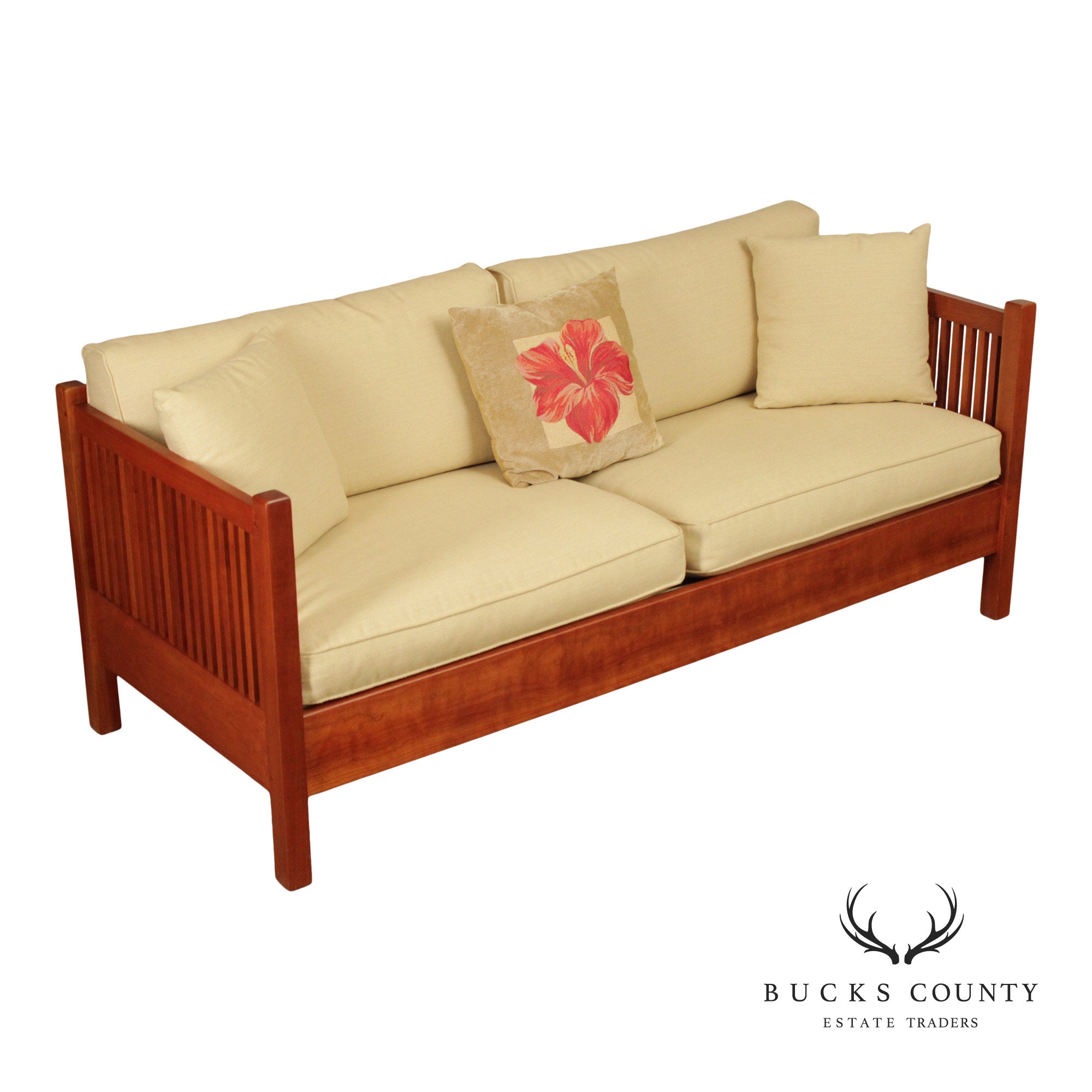 Stickley Mission Collection Cherry Spindle Sofa