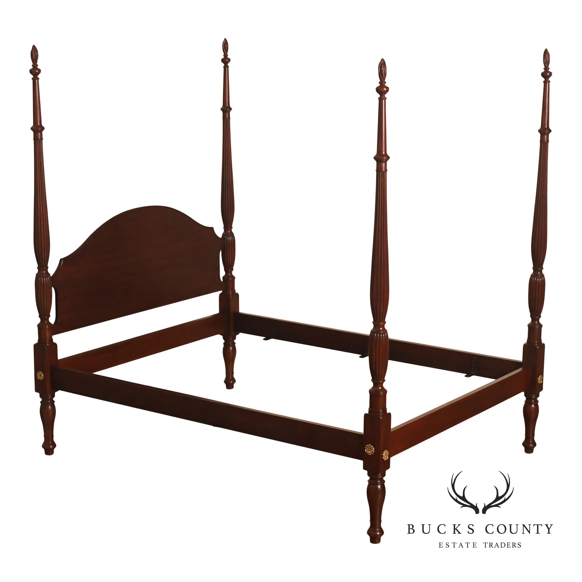 Henkel Harris Carved Mahogany Queen Poster Bed