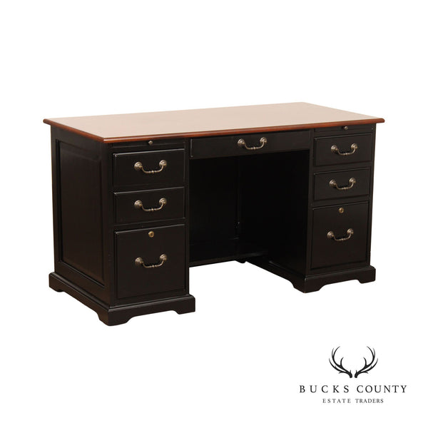 Riverside Furniture Black Painted, Cherry Top Executive Writing Desk