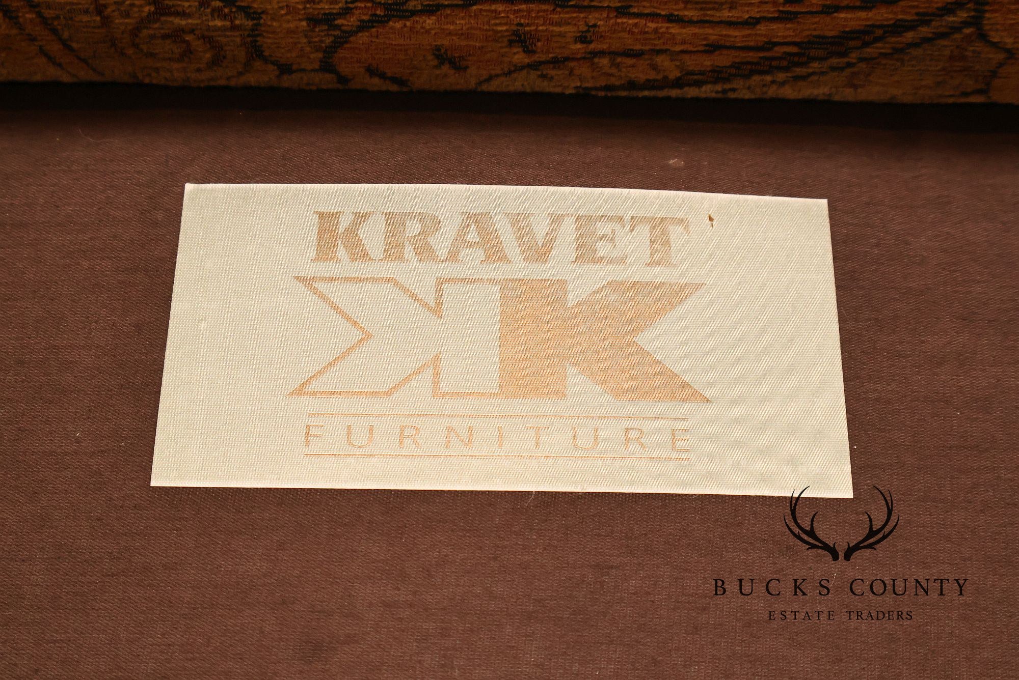 Kravet Paisley Upholstered Rolled Arm Sofa
