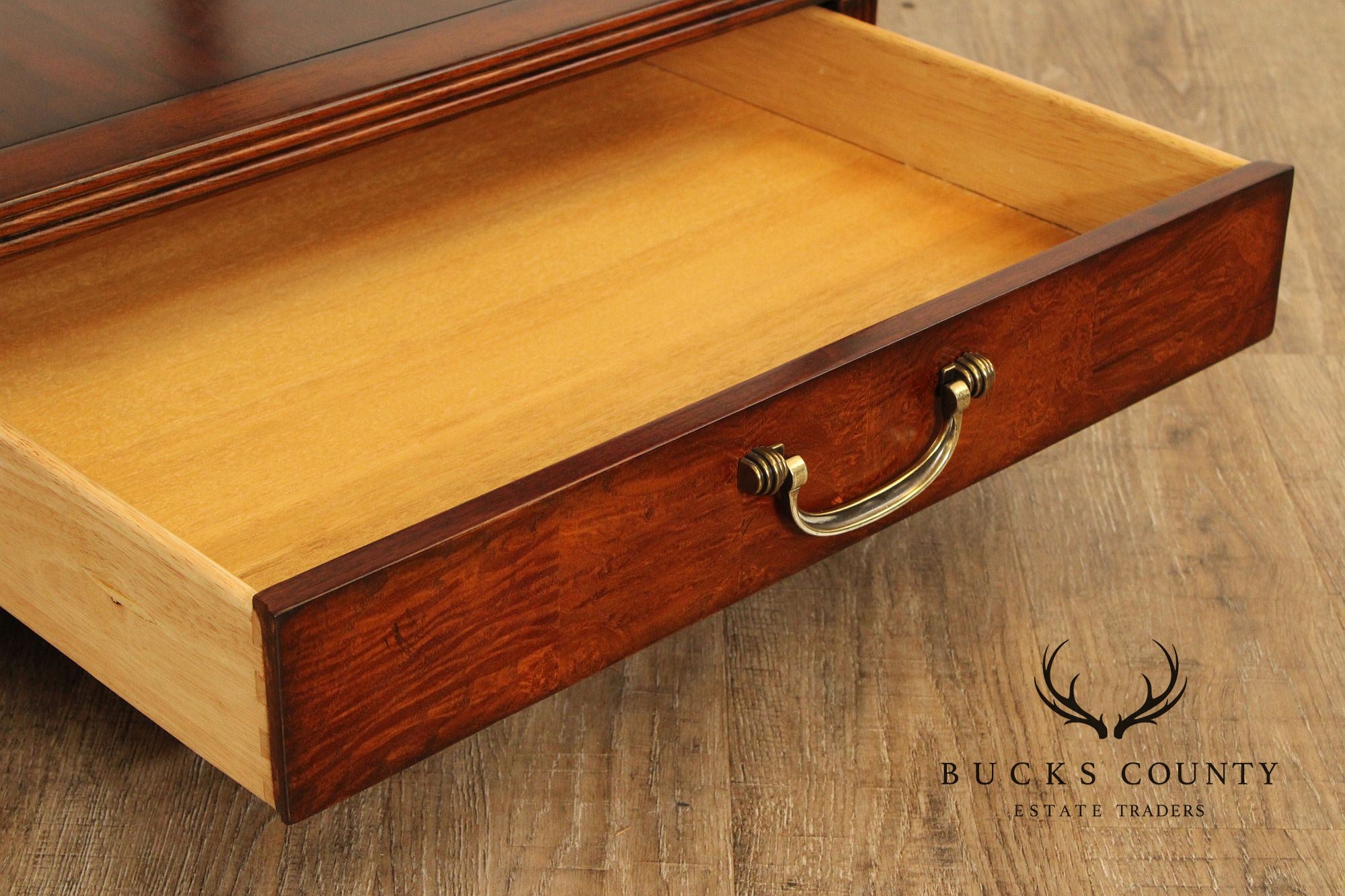 Regency Style Square Mahogany Glass Top End Table