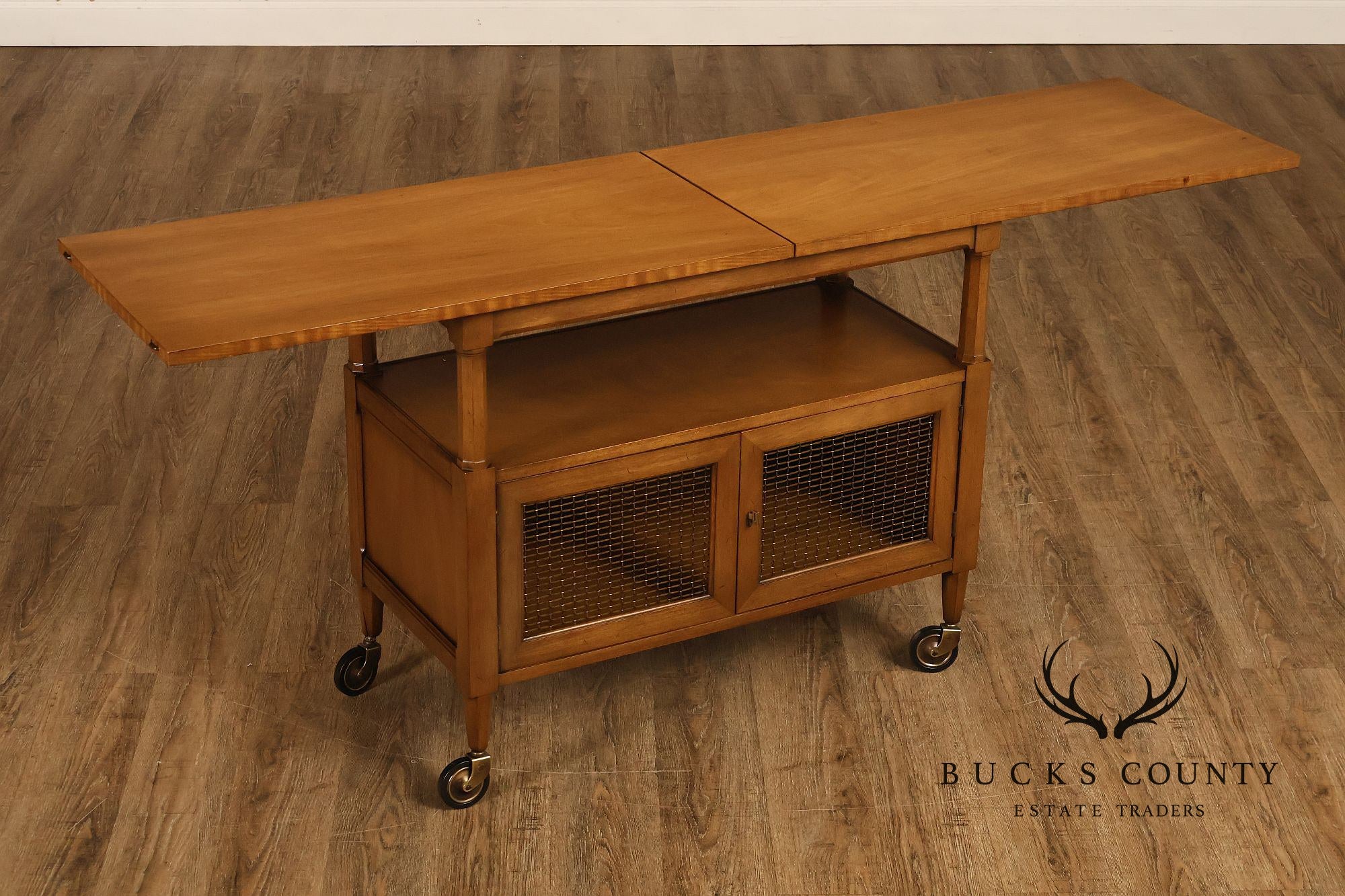 Henredon Vintage Walnut Drop Leaf Server Bar Cart