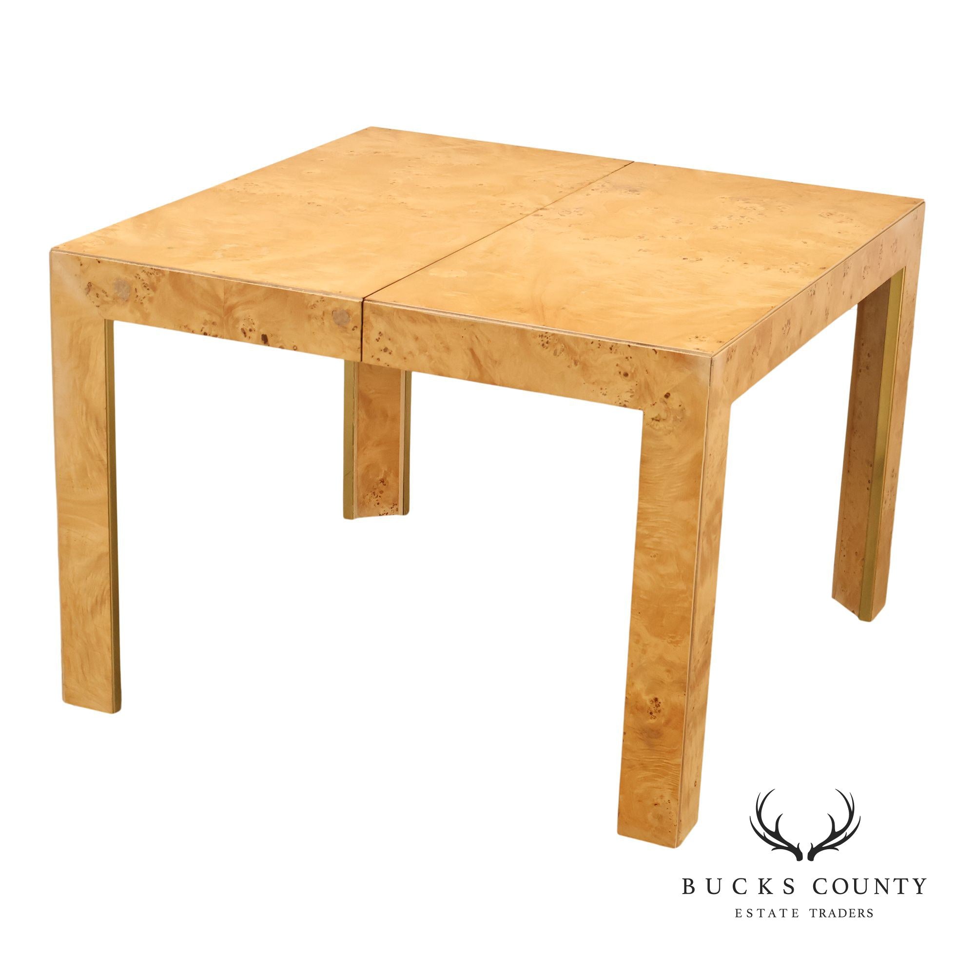 Thomasville Burl Wood Square Dining Table With 2 Leaves