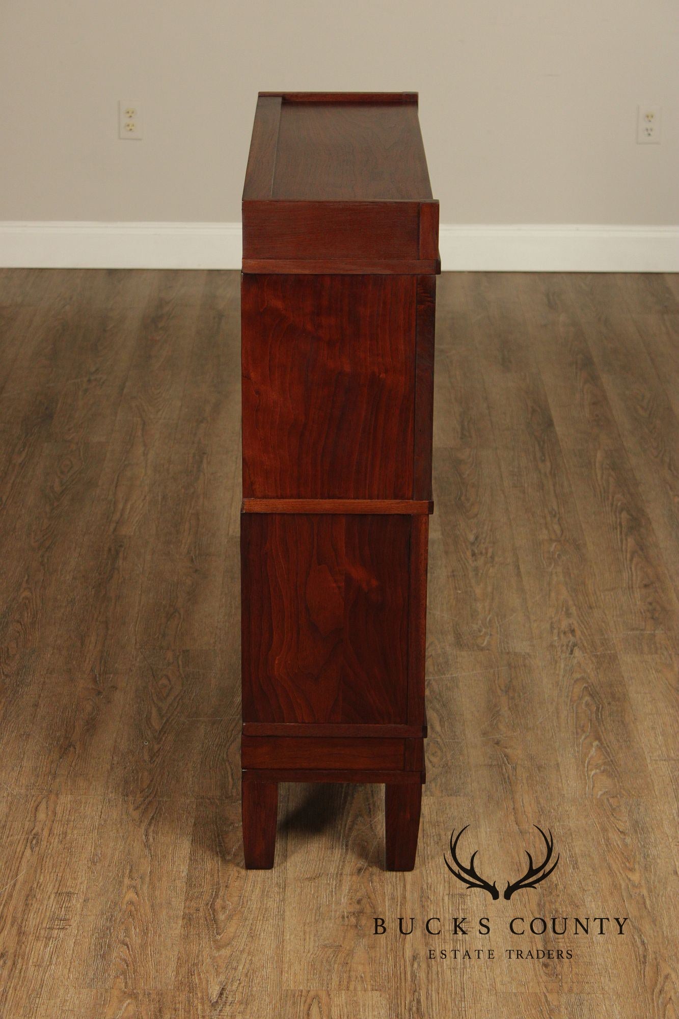 Globe Wernicke Antique Walnut Two-Section Barrister Bookcase