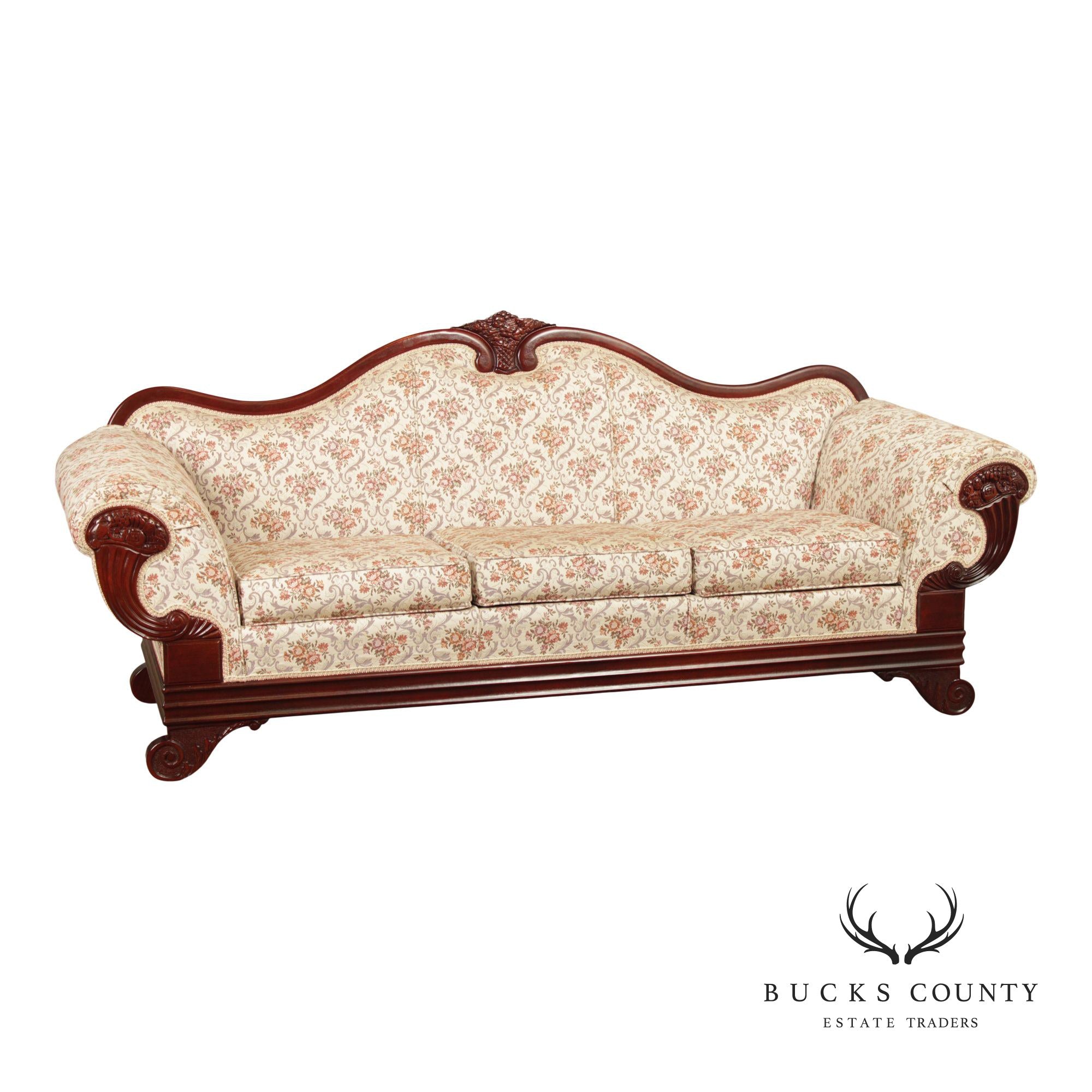 Kimball Victorian Style Carved Mahogany Sofa