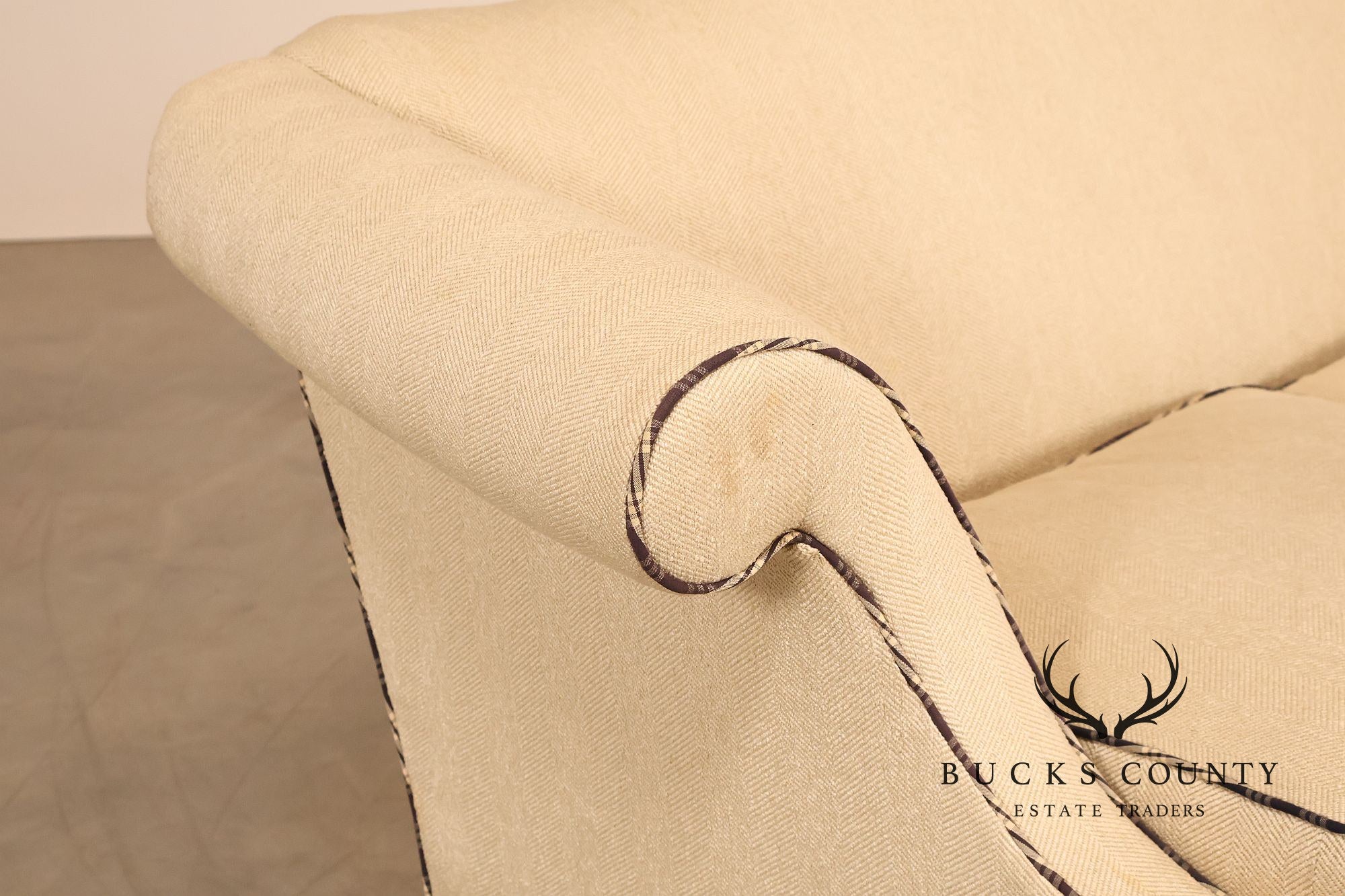 Ethan Allen Vintage Chippendale Style Upholstered Loveseat