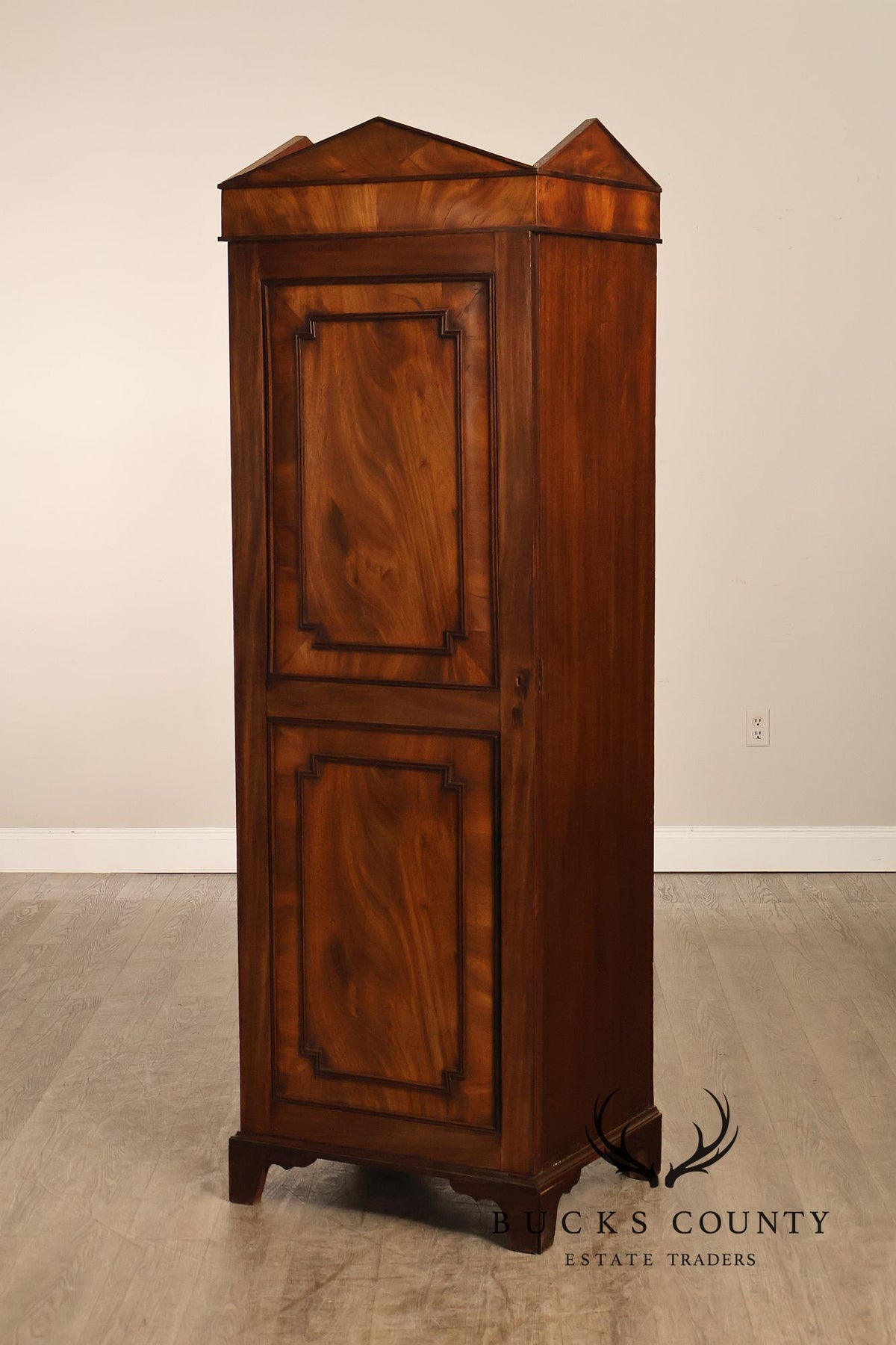 Antique Georgian Style Pair Of Single Door Wardrobe Armoires