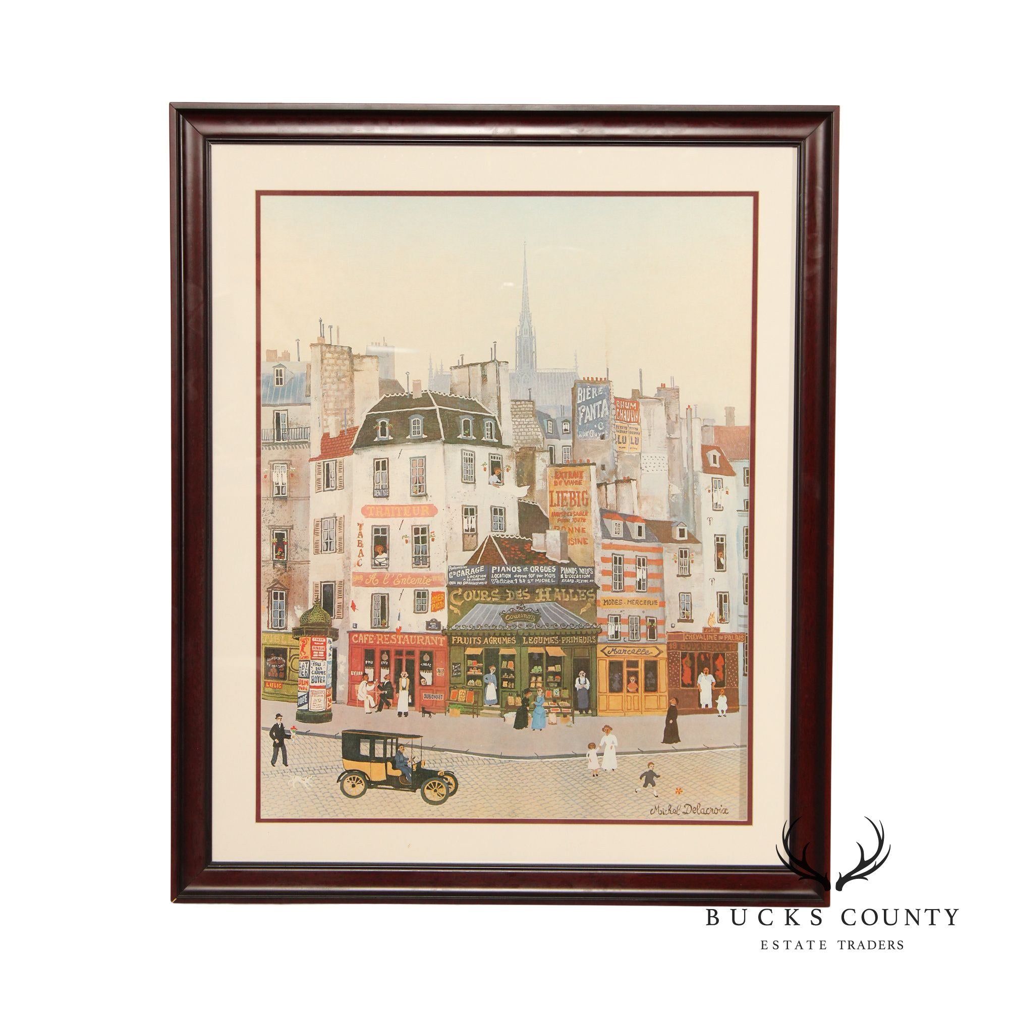 Michel Delacroix 'Les Halles' Framed Colored Lithograph