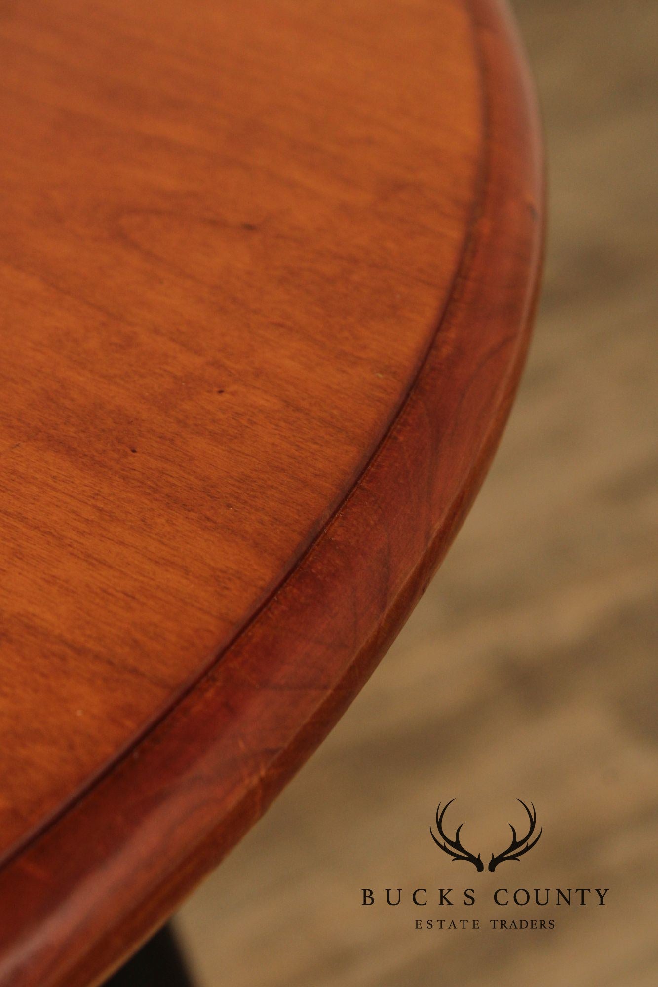 Custom Crafted Windsor Style Round Cherry and Ebonized Maple Side Table