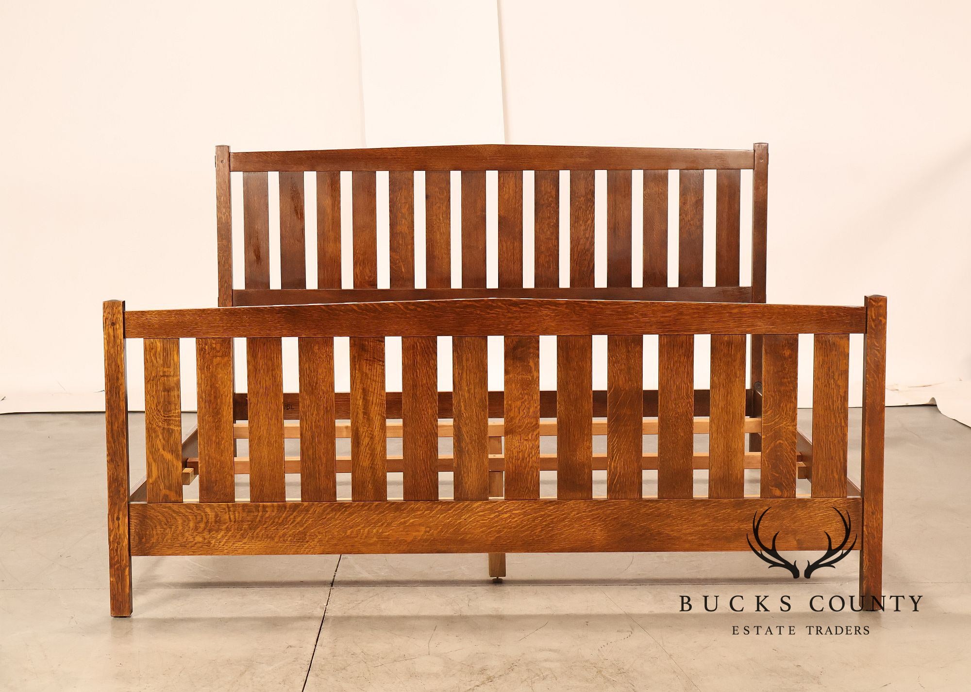 Stickley Mission Collection King Size Oak Slat Bed