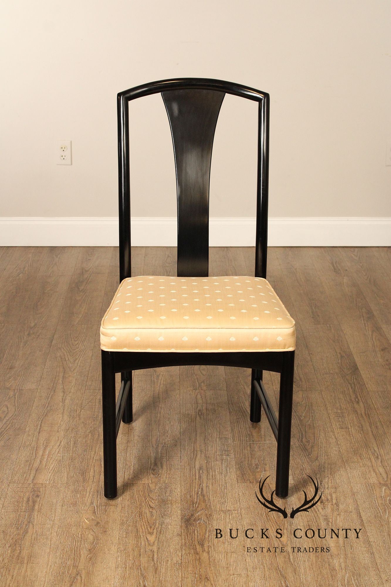 Century Furniture Modern Asian Inspired Set of Six Ebonized Dining Chairs