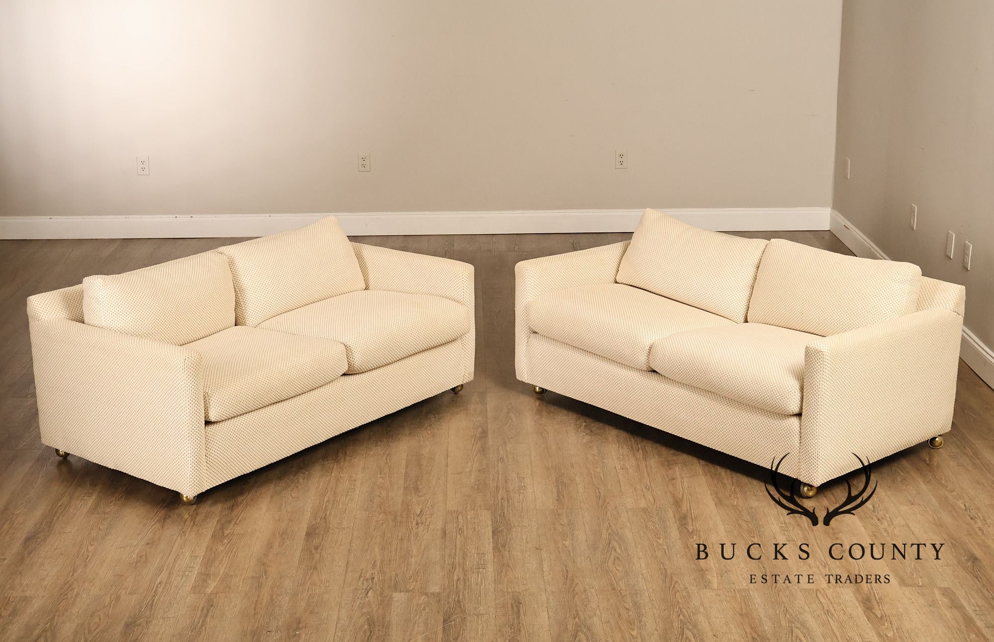 1970's Modern Upholstered Pair Of Loveseats