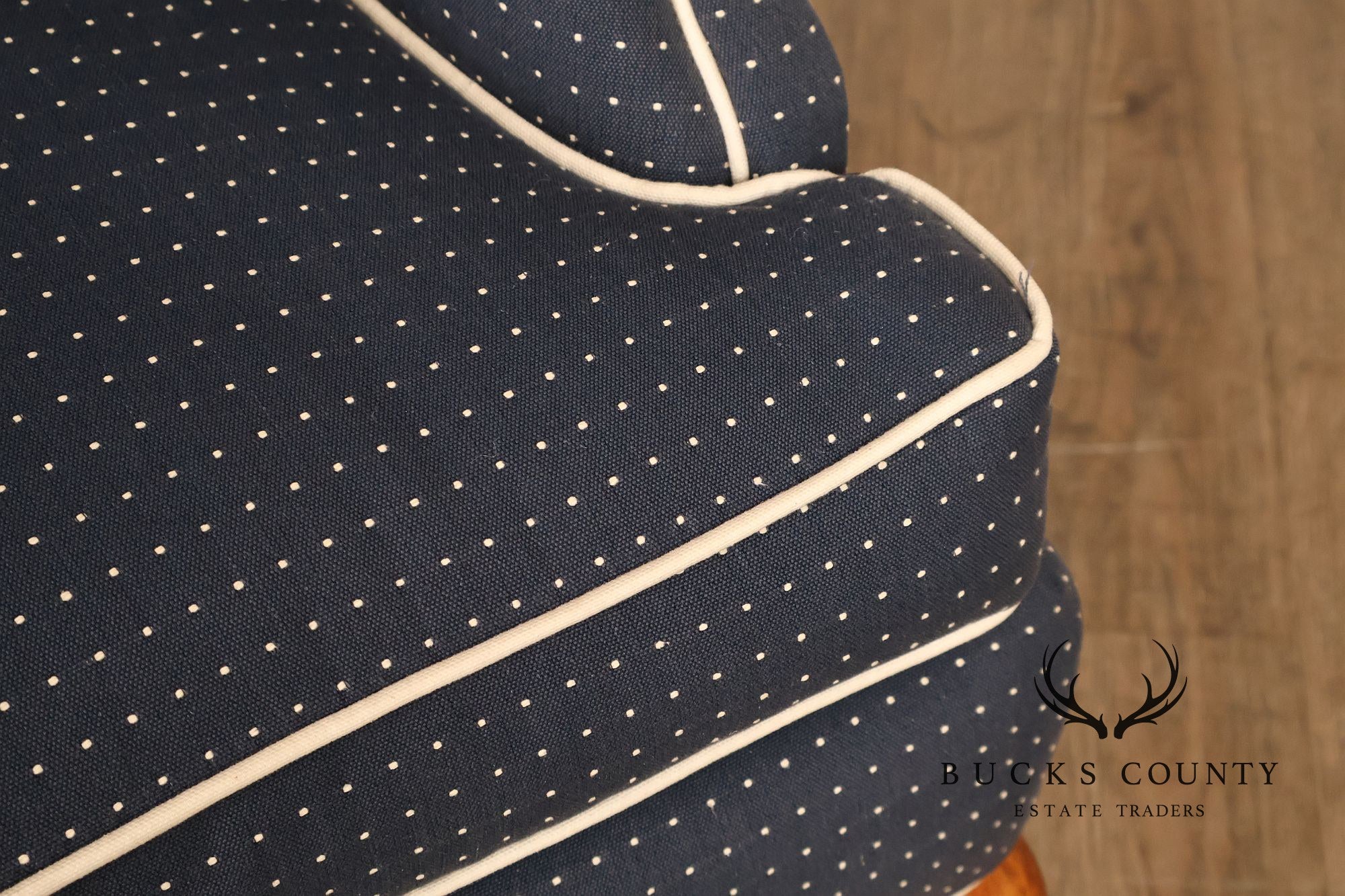 Vintage Queen Anne Style Upholstered Wing Chair