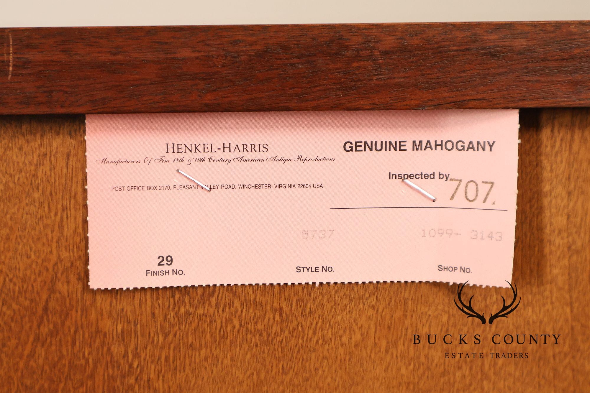 Henkel Harris Georgian Style Mahogany Demilune Console