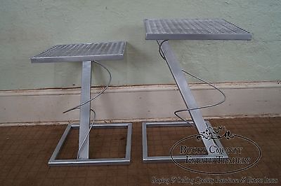 Contemporary Set of 2 Modern Design Expanded Metal Side Tables