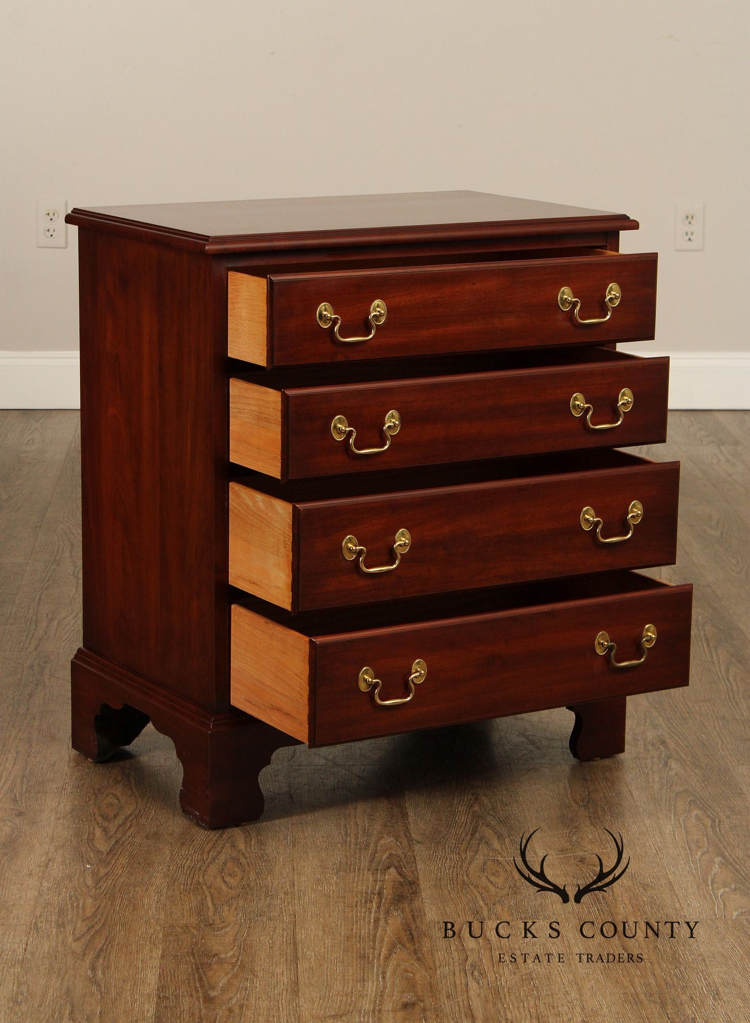 Henkel Harris Chippendale Style Cherry Nightstand Chest