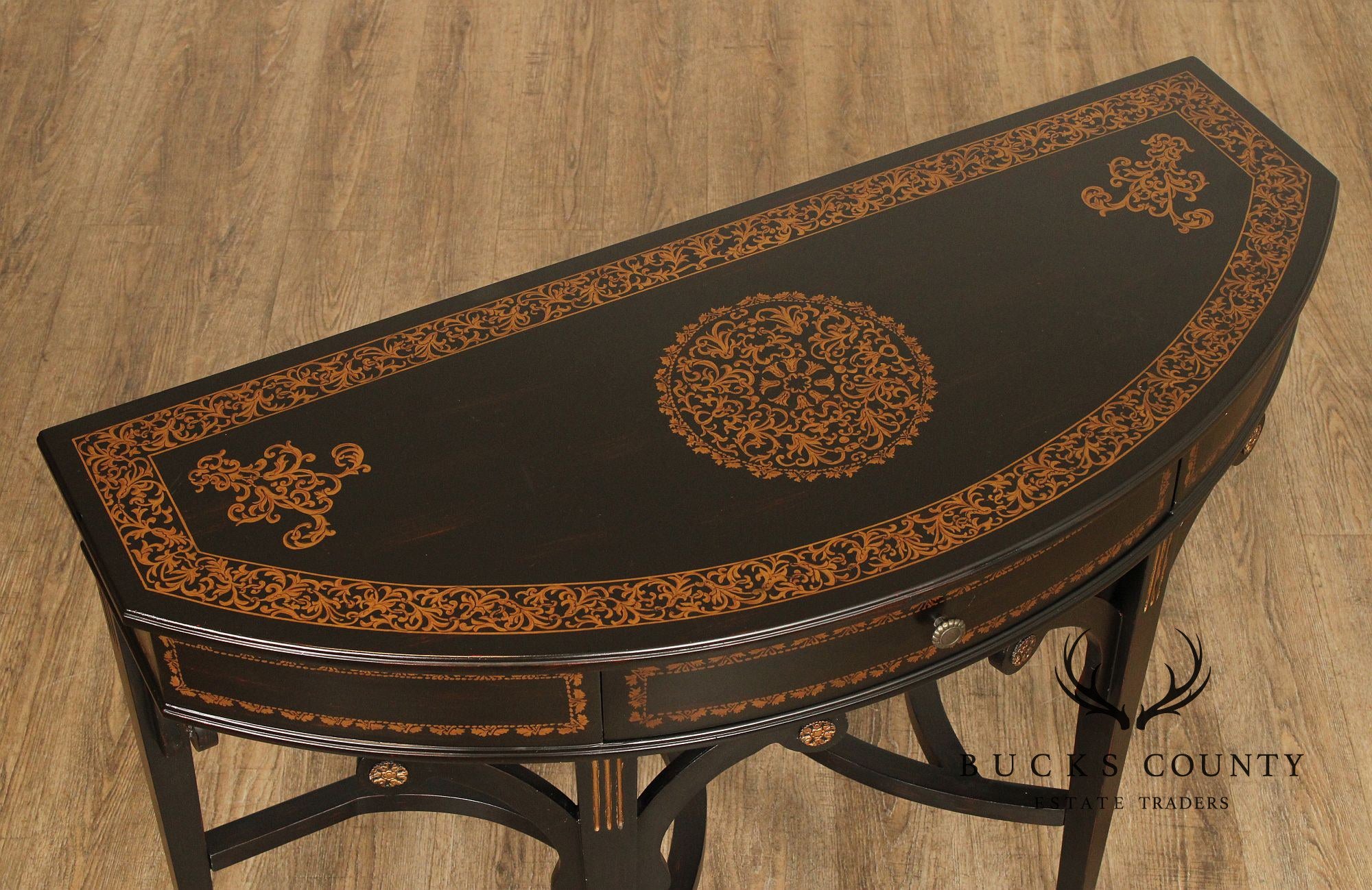 French Regency Style Ebonized Console Table