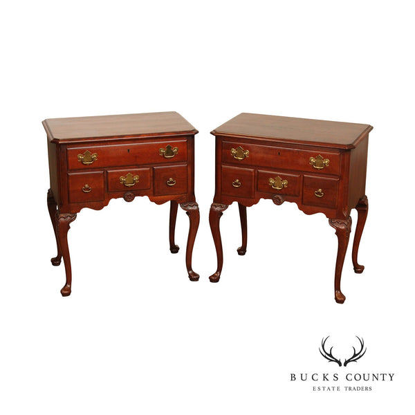 Link Taylor Solid Cherry Pair Of Queen Anne Style Nightstands