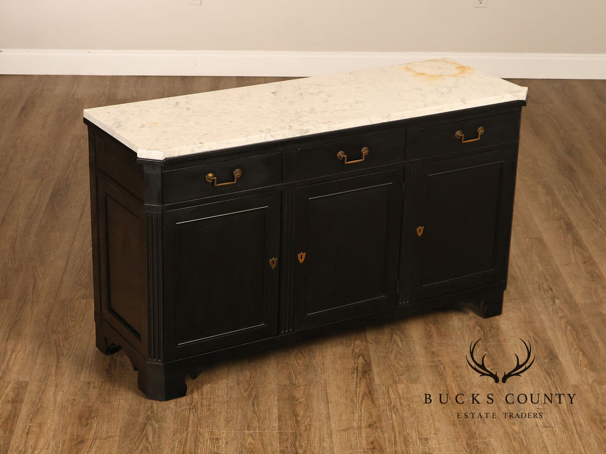 Baker Furniture Marble Top Sideboard Cabinet