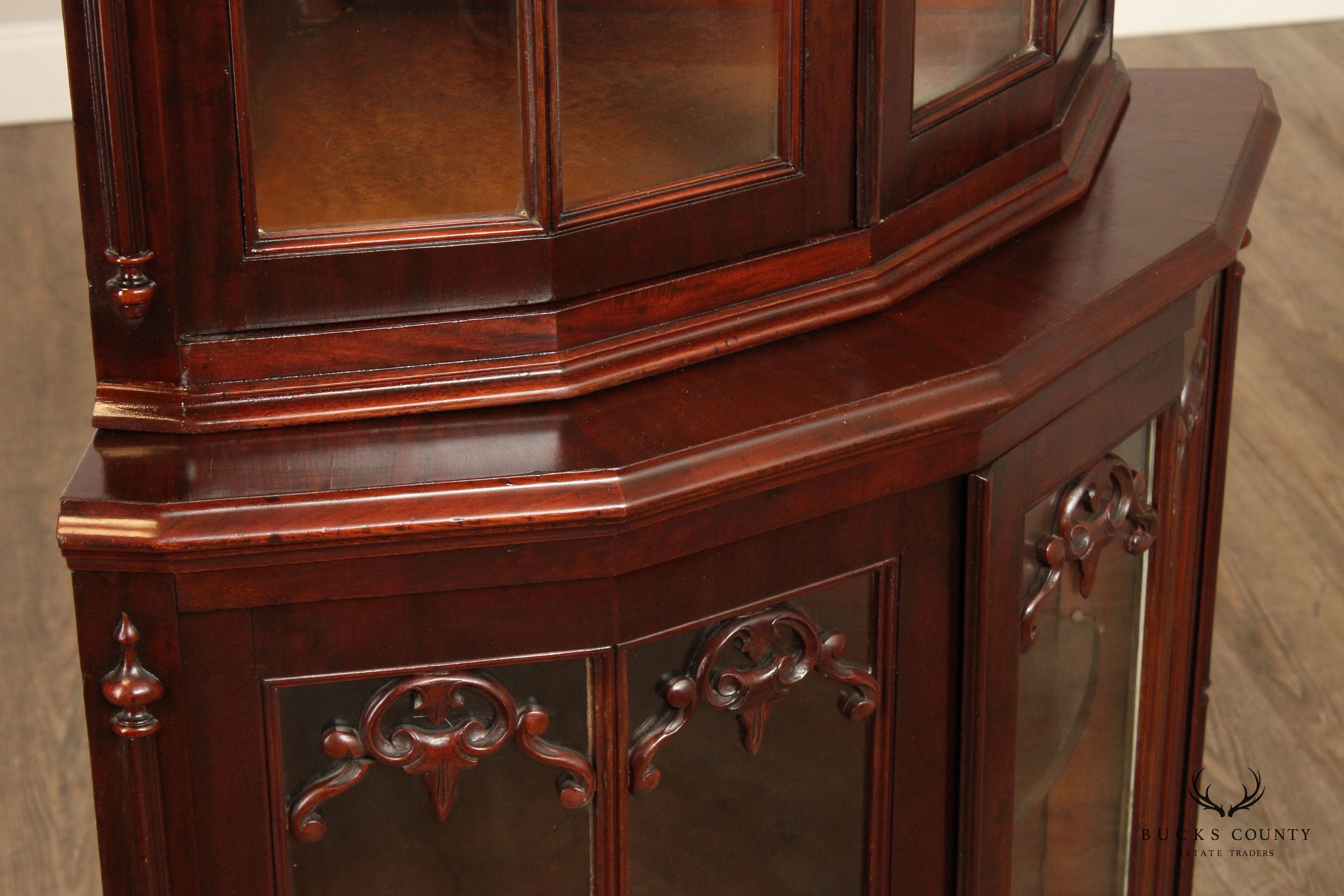 Mitchell & Rammelsberg Antique Victorian Carved Mahogany Corner Cabinet